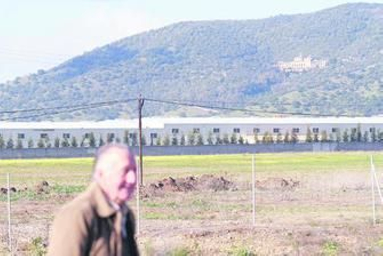 Un hombre camina frente a las naves de Colecor.