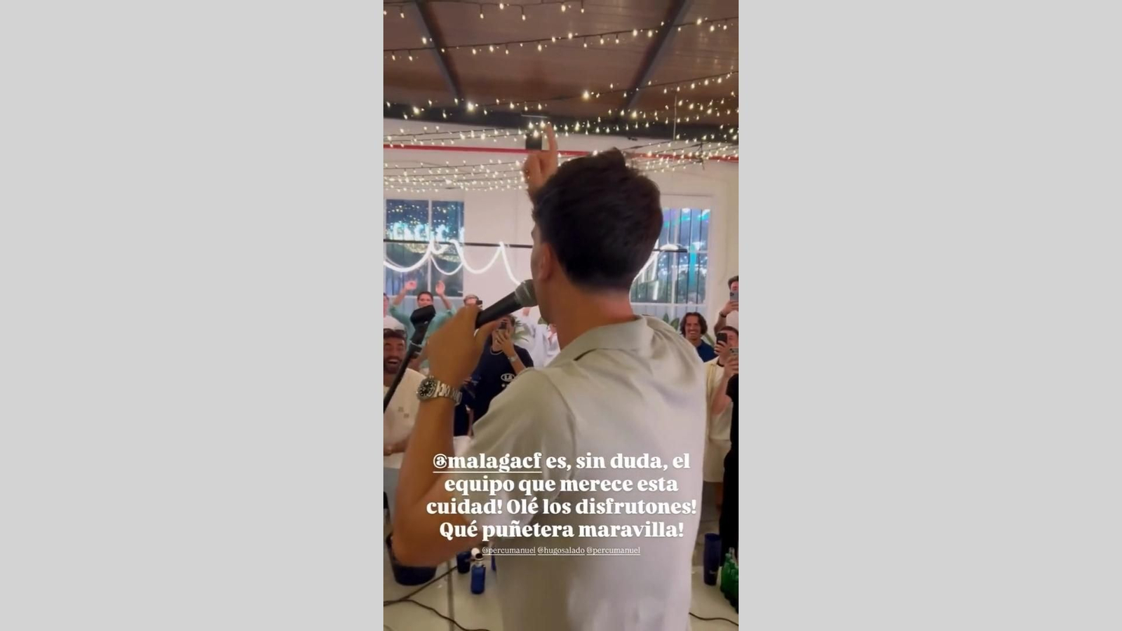 Los jugadores del Málaga se divierten en la Feria y Lobete se pone flamenco