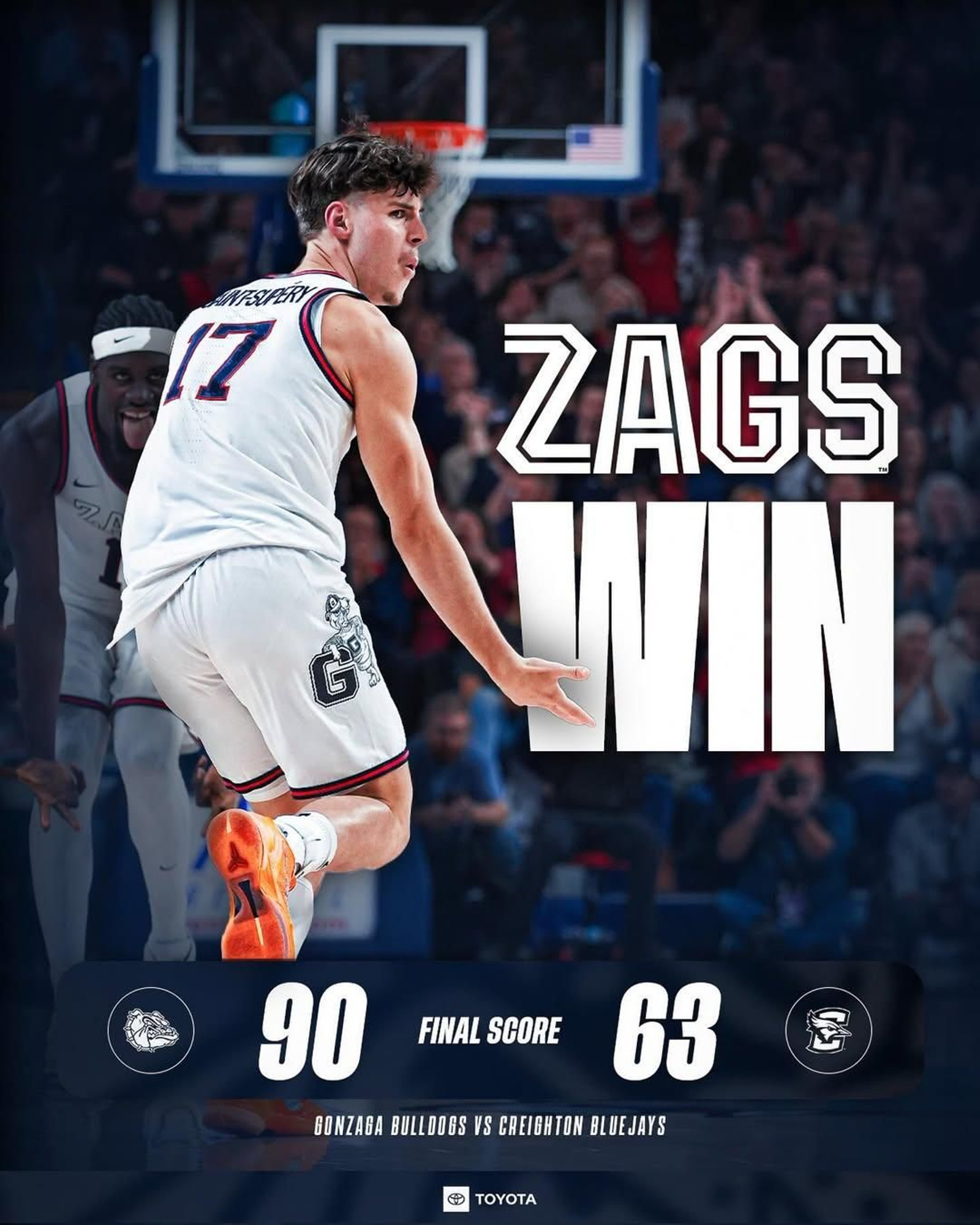 NCAA: Mario Saint-Supéry brilla en el triunfo de Gonzaga