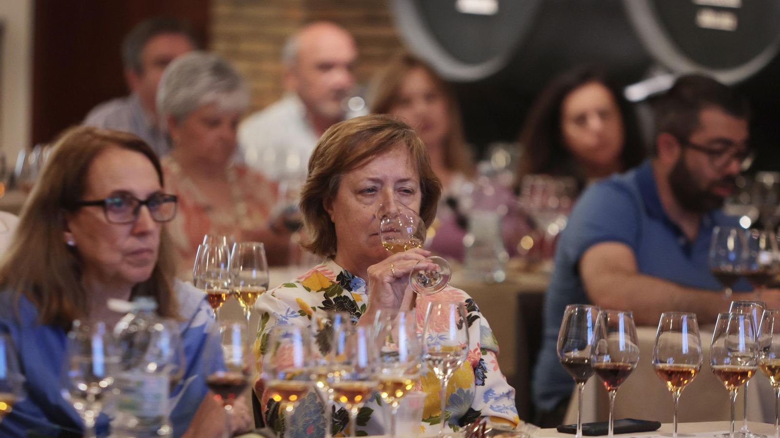 Imagen de  archivo de una cata de vinos de Jerez.