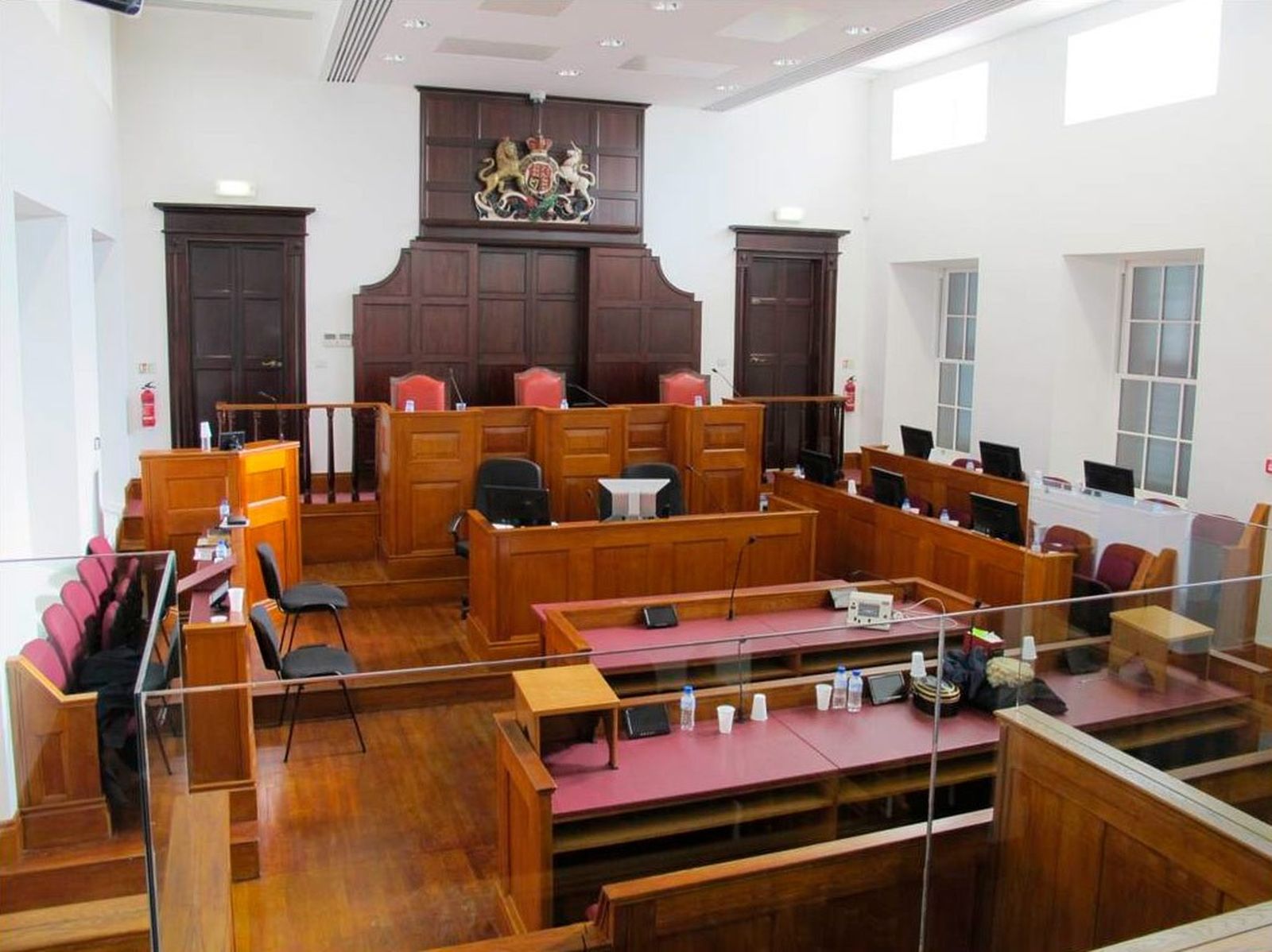 La sala de vistas de la Corte Suprema de Gibraltar.