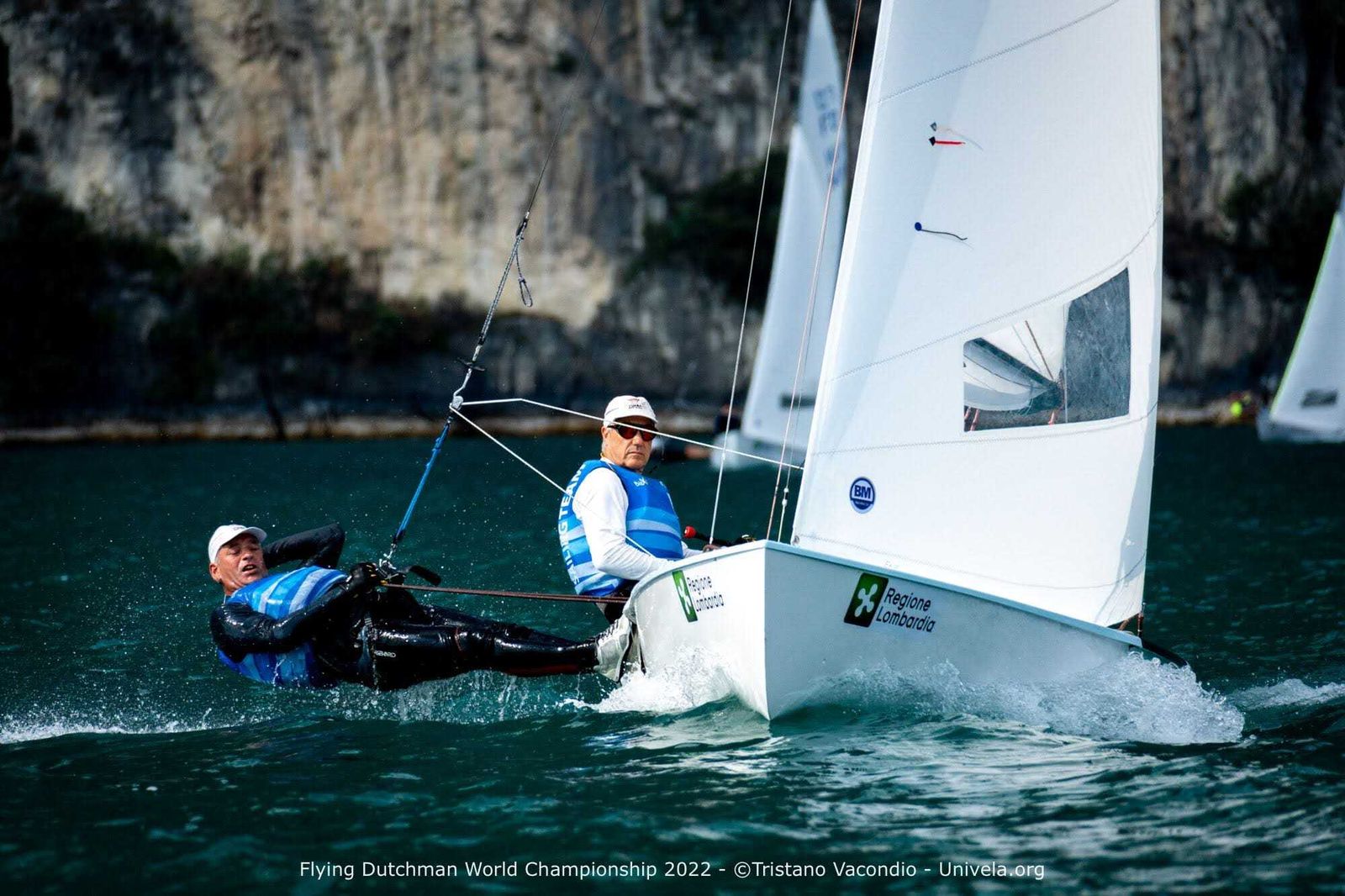 Pepe Ruiz, junto con Fran Martínez, en plena competición en Lago di Carda (Italia).