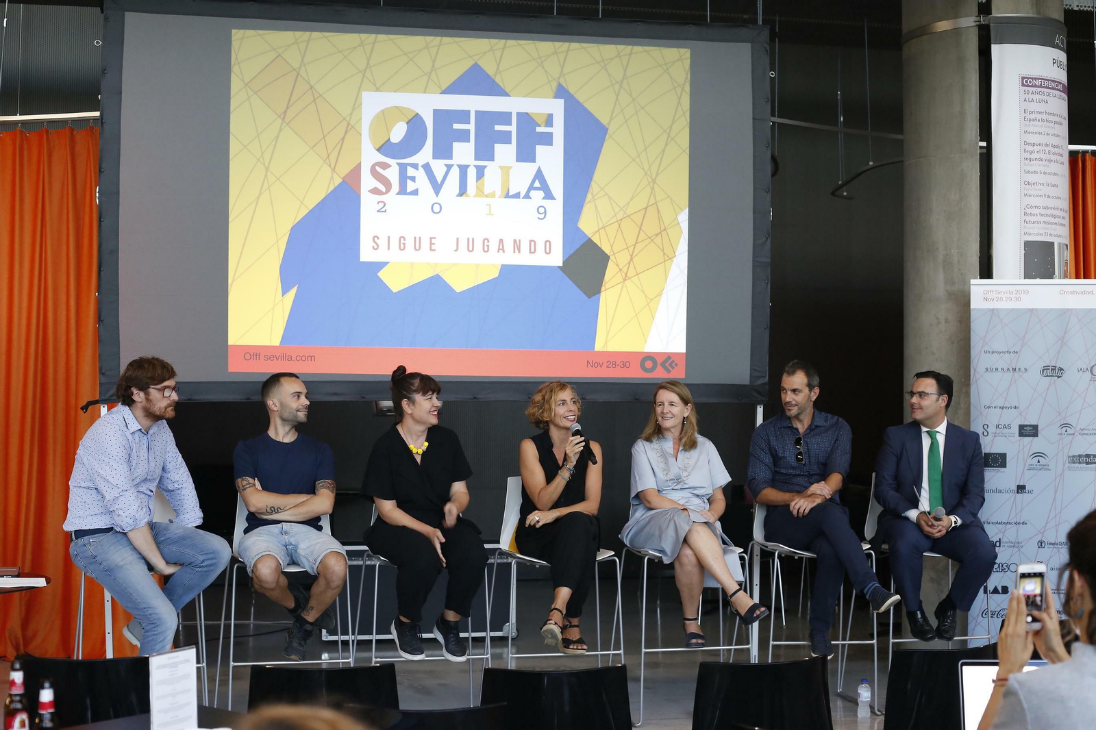 Isabel Ojeda interviene en el acto de presentación en Caixafórum Sevilla.