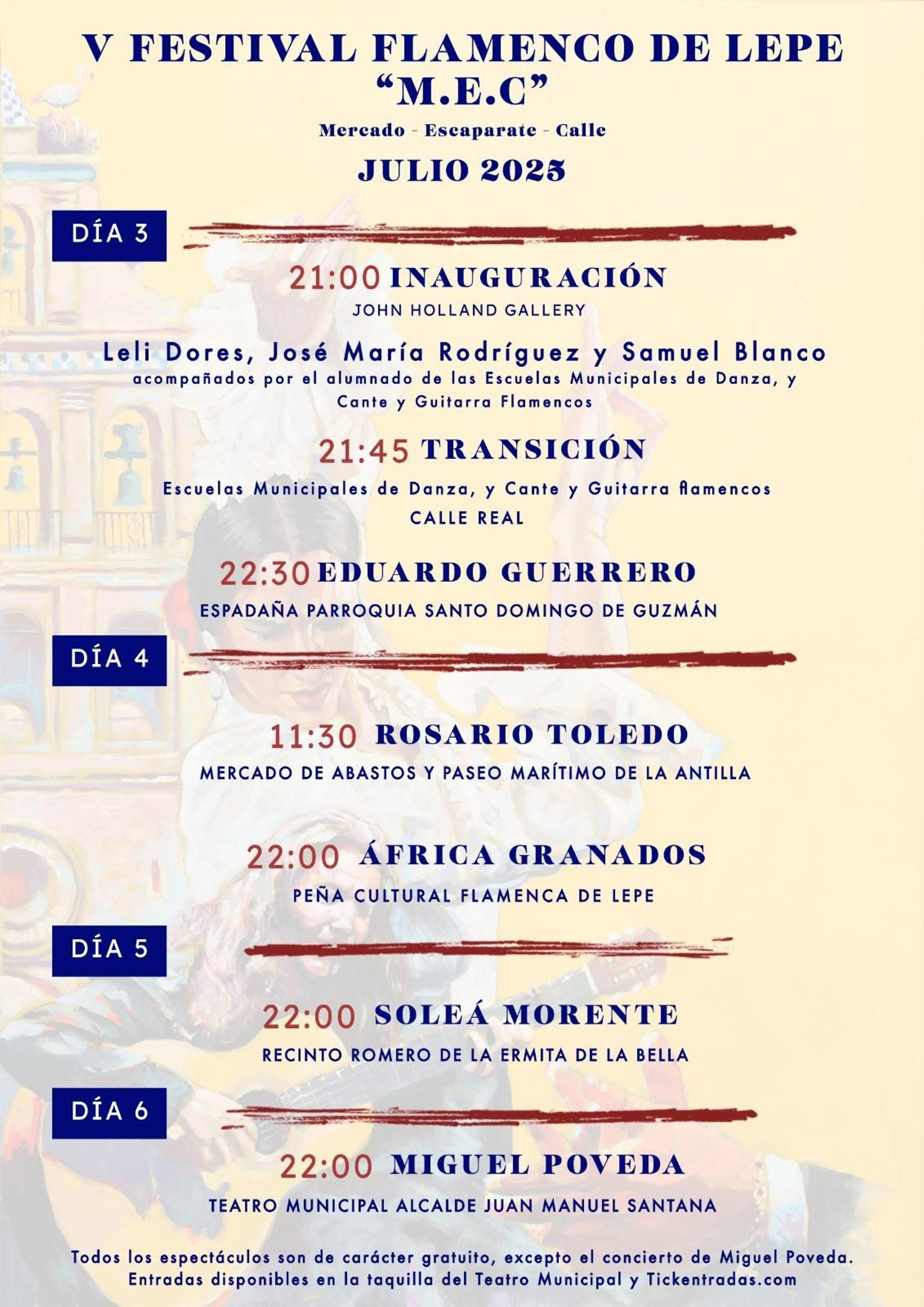 Programación completa del Festival Flamenco de Lepe.