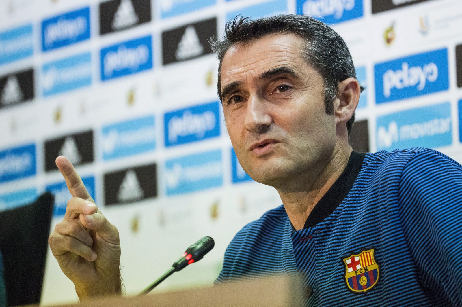 Ernesto Valverde, en sala de prensa.
