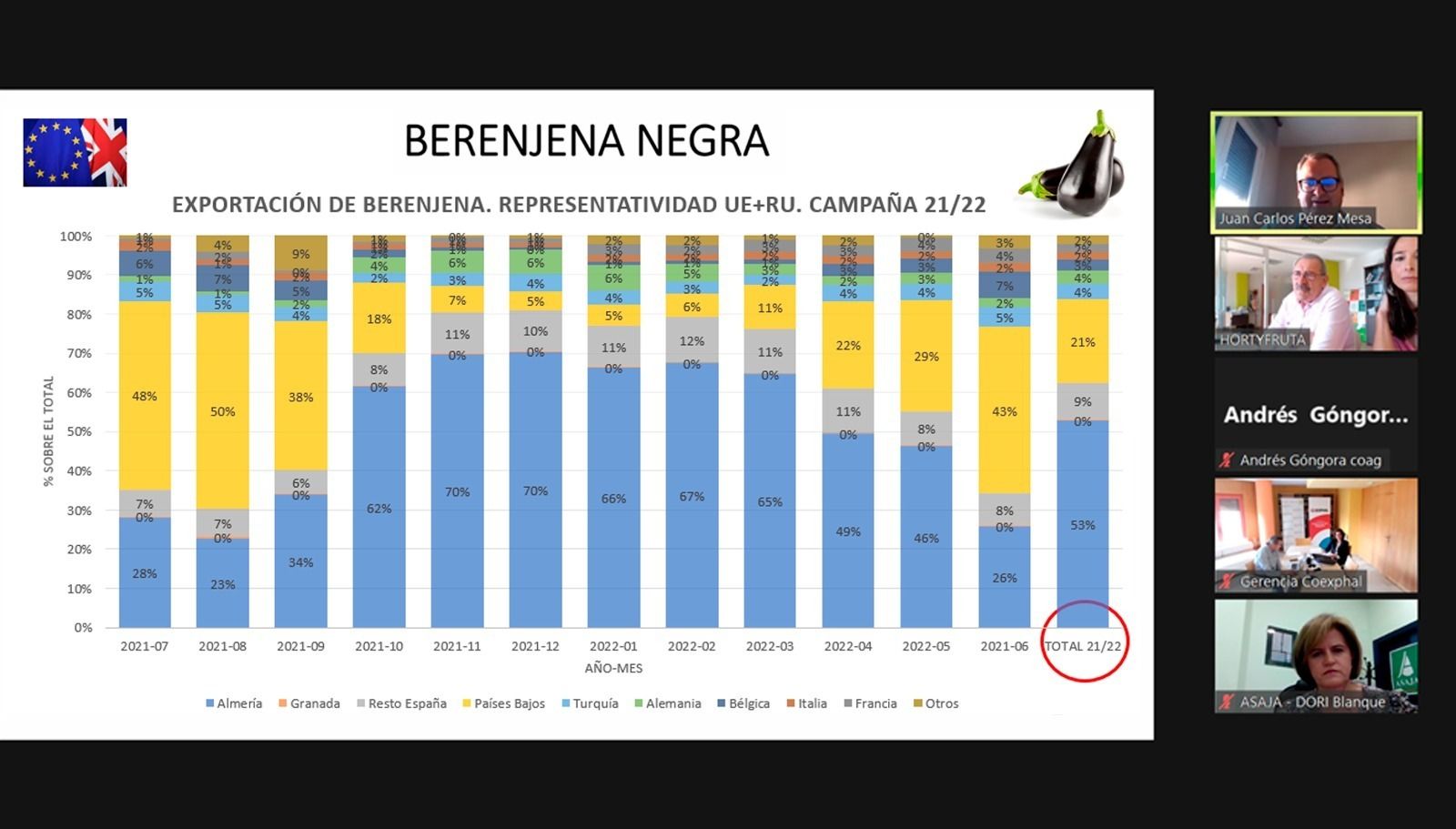 Tabla de la berenjena negra.