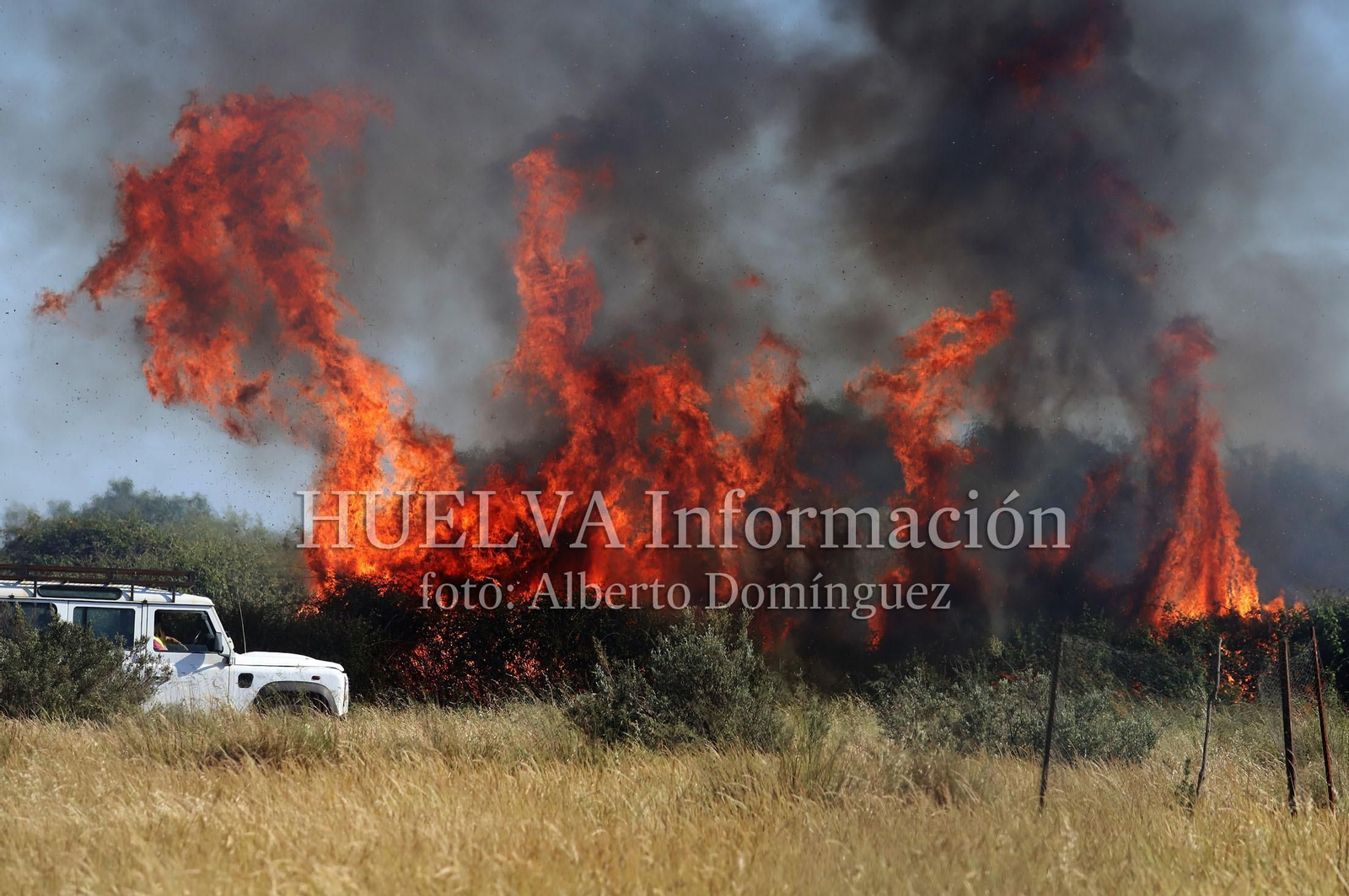 Imágenes del incendio en Doñana