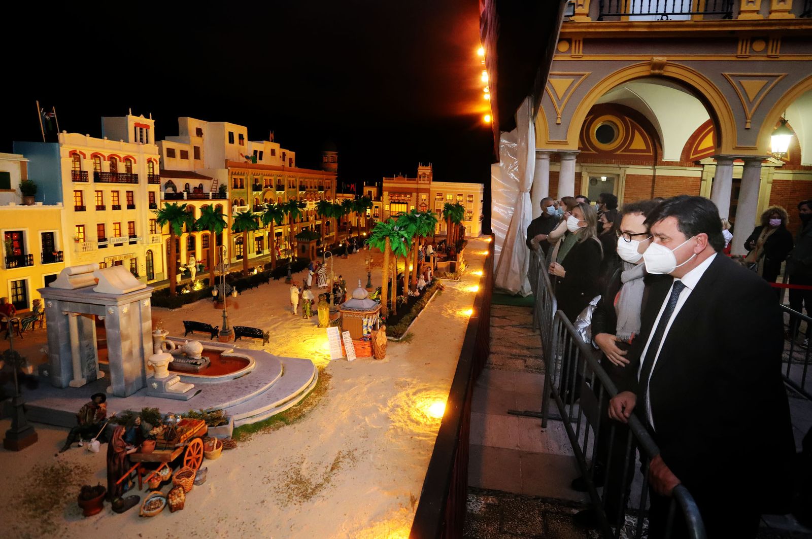 Belén del Ayuntamiento de Huelva basado en la antigua Plaza de las Monjas