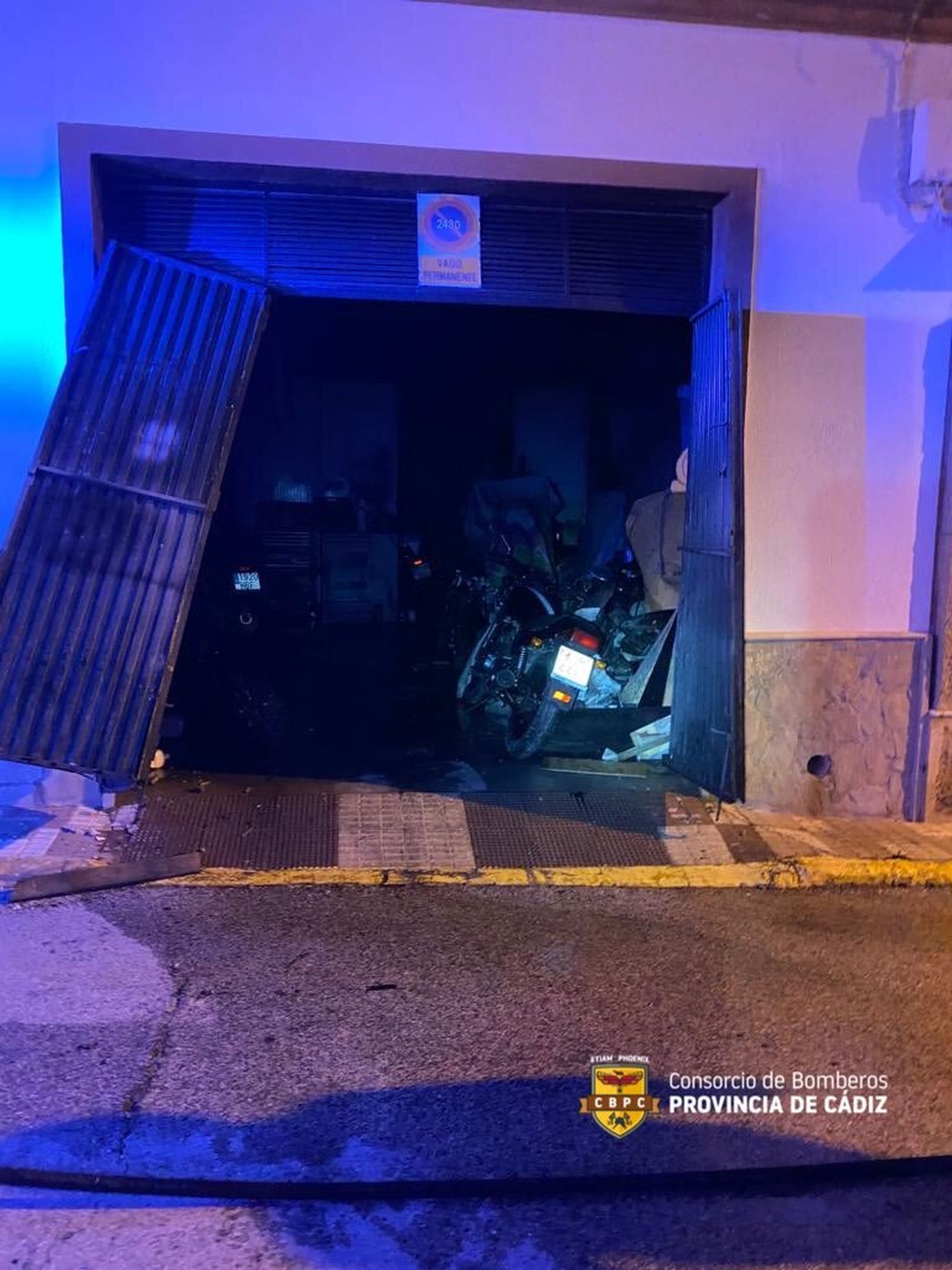 El garaje incendiado.