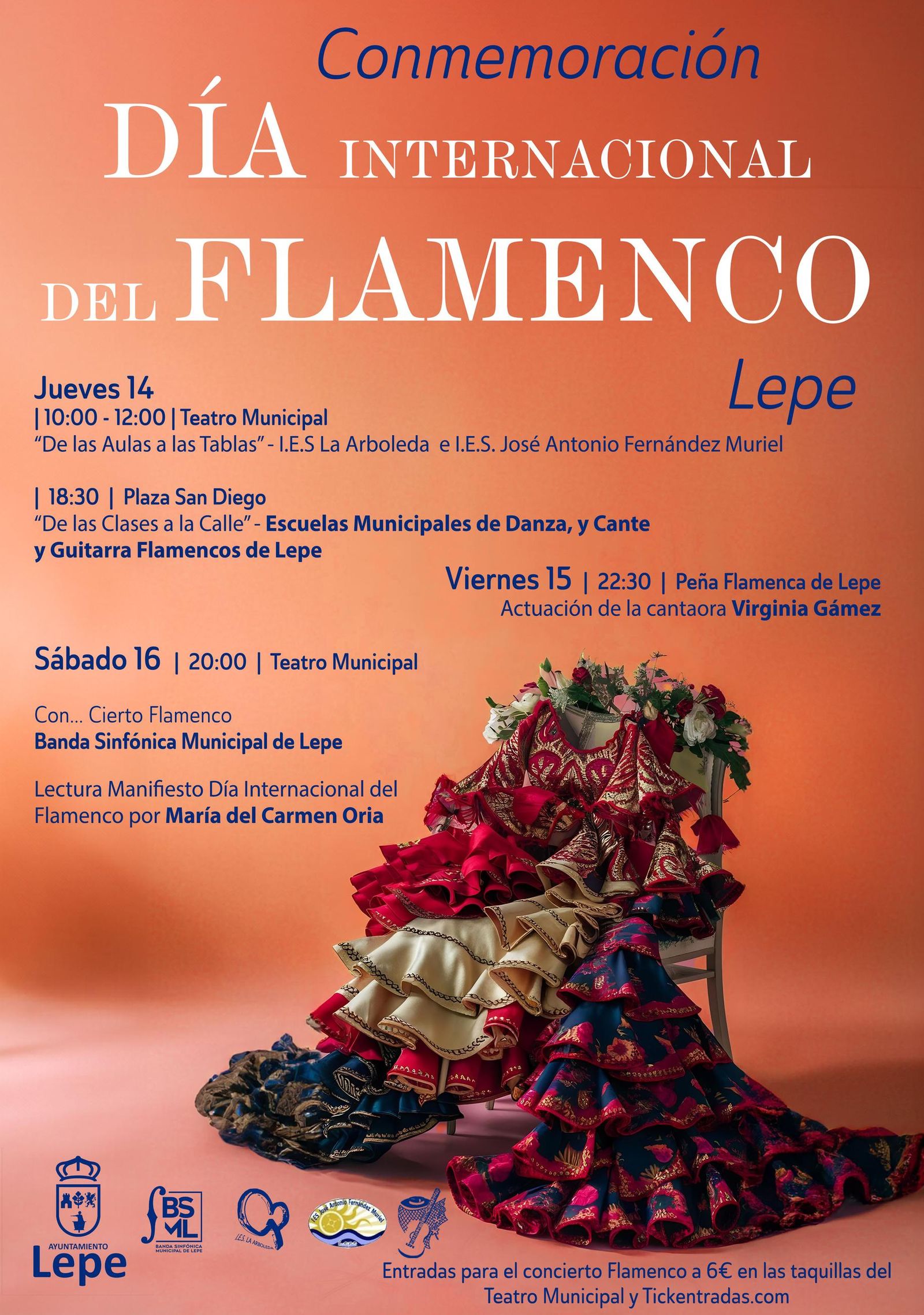 Cartel con las actividades por el Día Internacional del Flamenco.