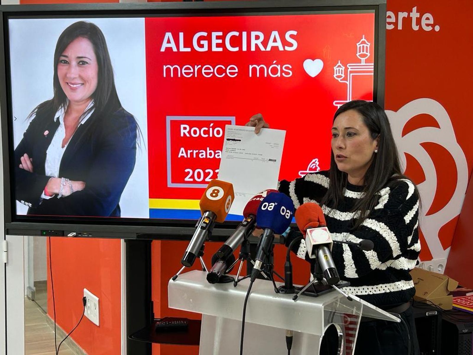 Rocío Arrabal, en una rueda de prensa.