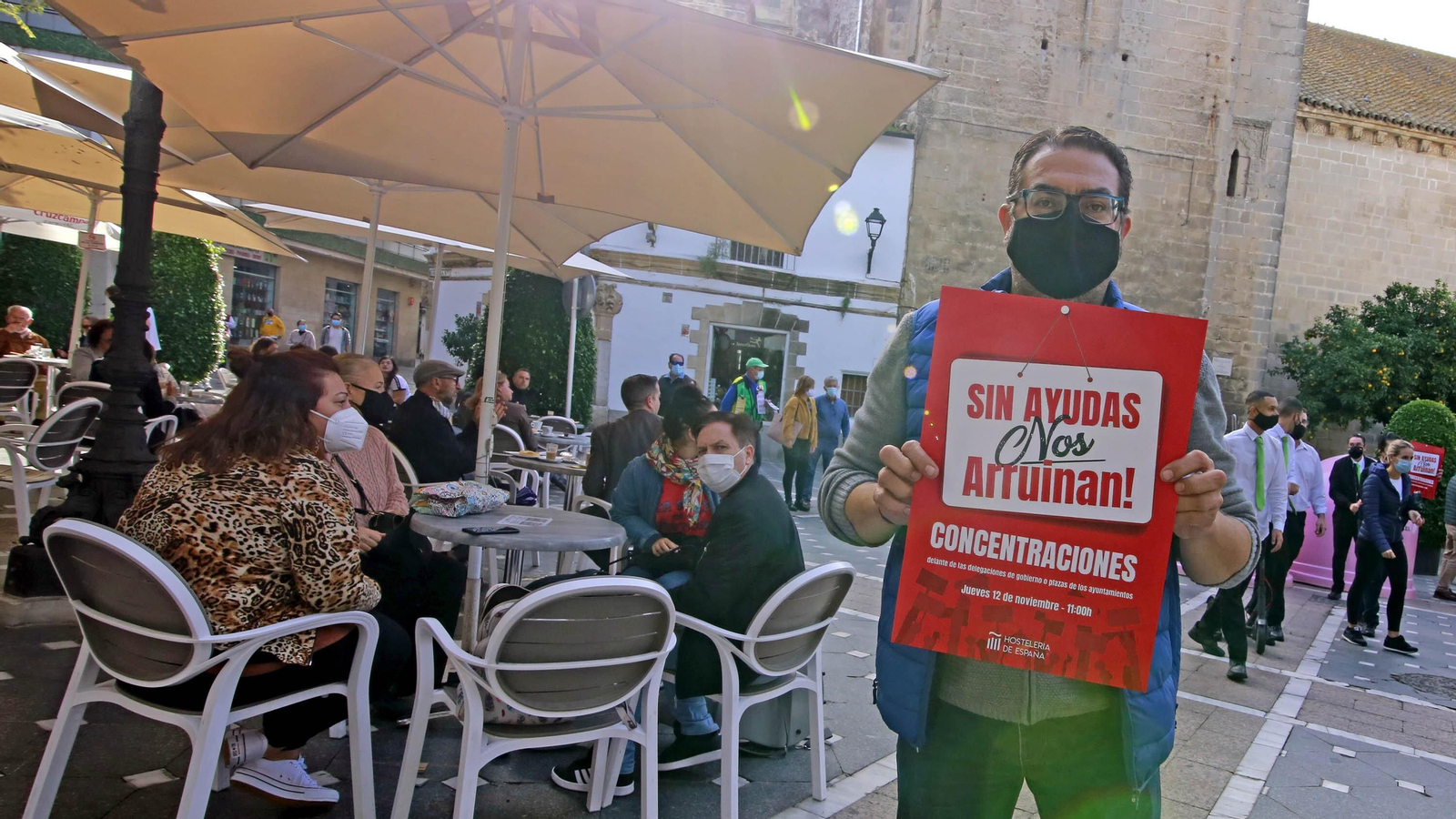 Imágenes de la concentración de hosteleros