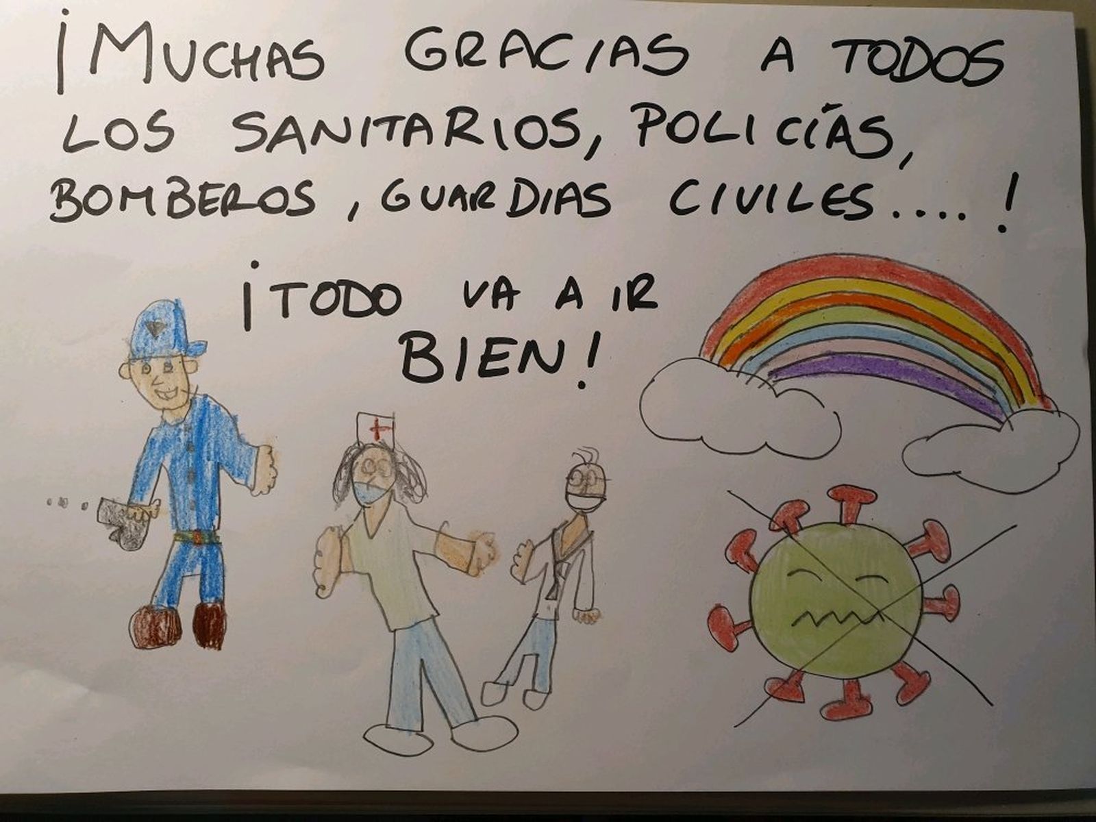 Uno de los dibujos de los niños de primero de Primaria del colegio Salesianos San Ignacio de Cádiz.