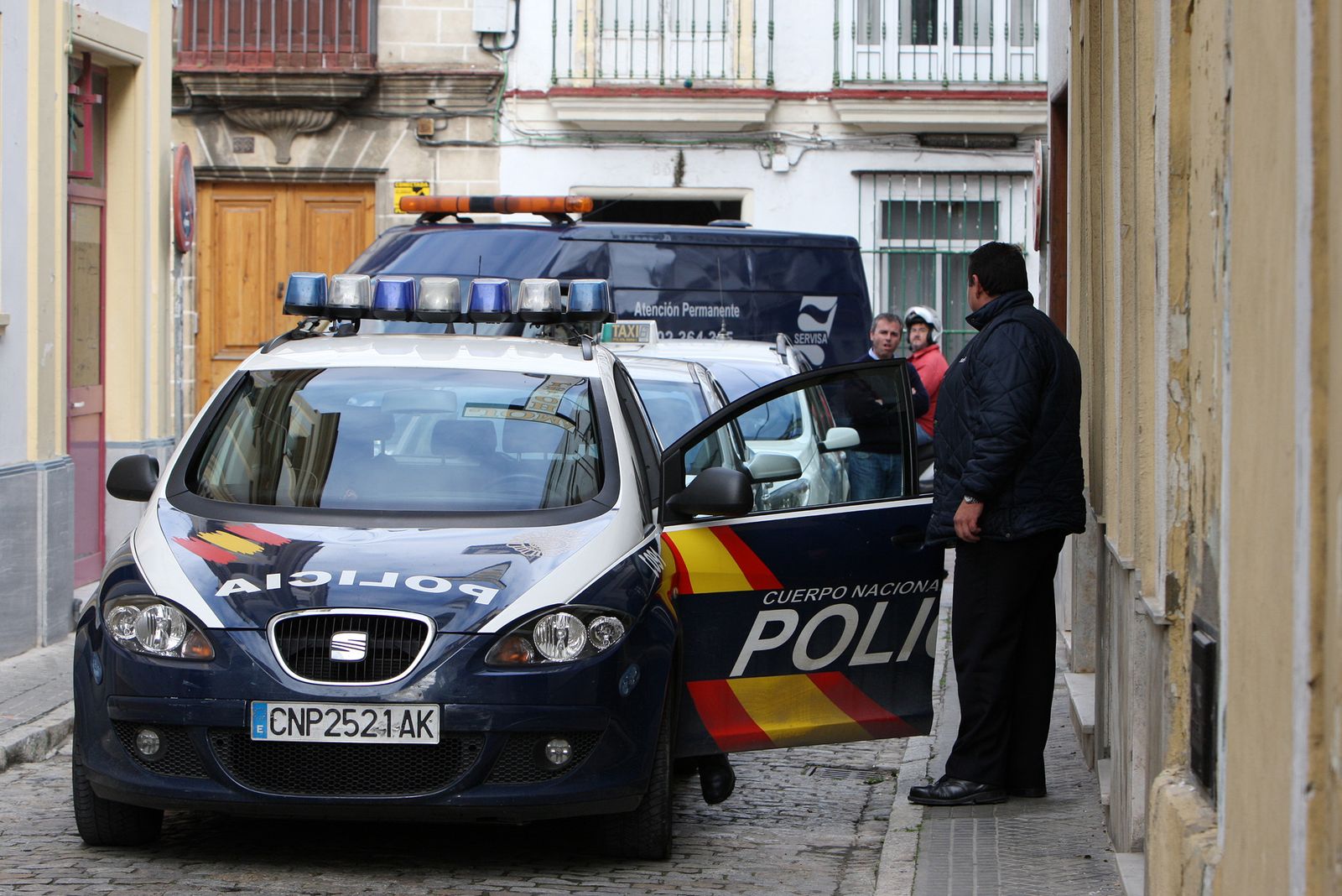 Una intervención del Cuerpo Nacional de Policía en la ciudad.