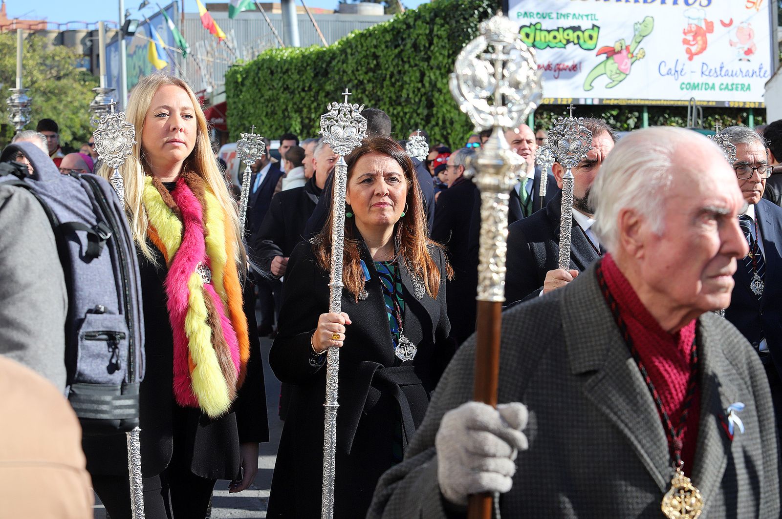 Imágenes del ambiente en la procesión de San Sebastián