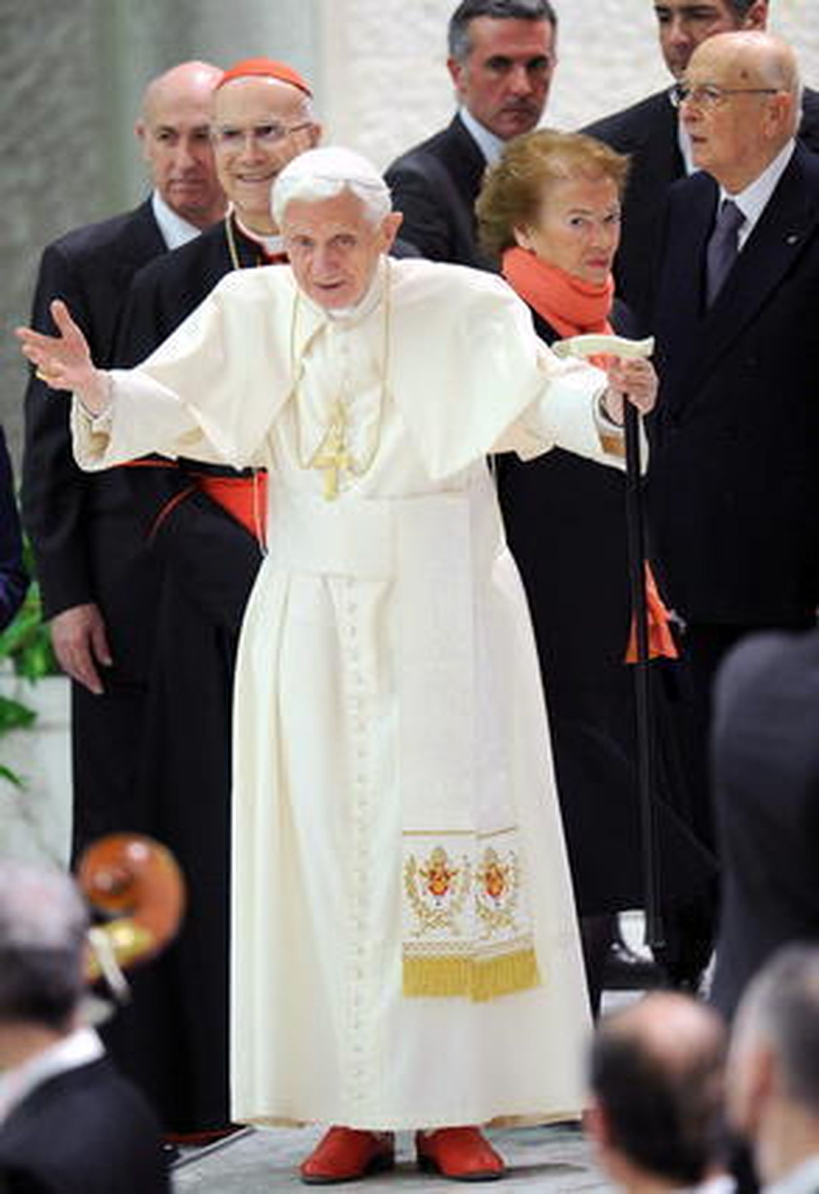 El Papa junto a Giorgio Napolitano.

Foto: Efe