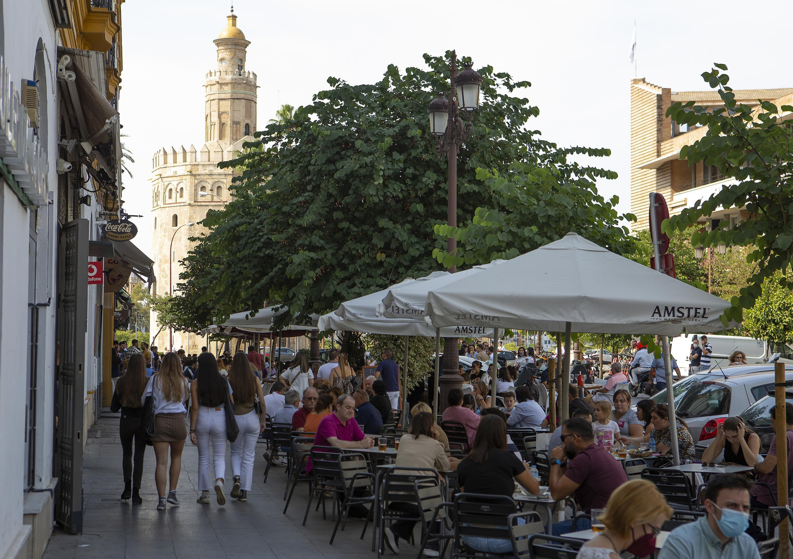 Ambiente en el anterior Día de la Hispanidad en Sevilla.