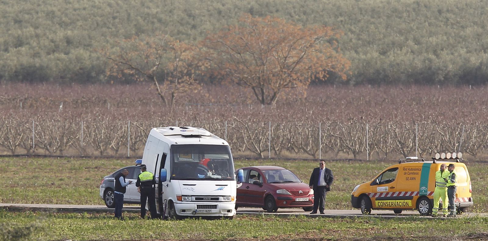 El accidente del autobús escolar, en imágenes