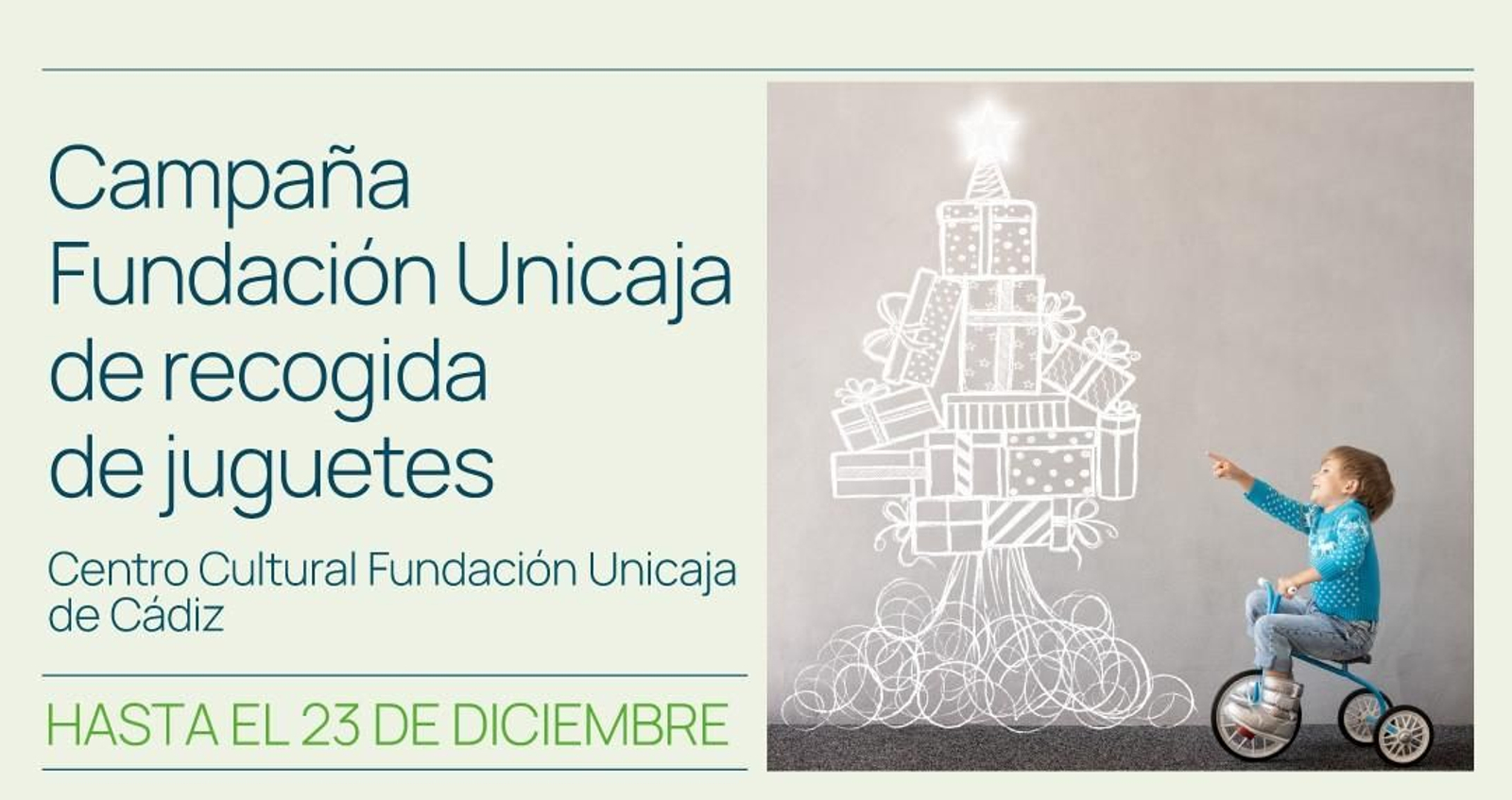 Ilustración del cartel de la nueva campaña solidaria de la Fundación Unicaja en Cádiz.
