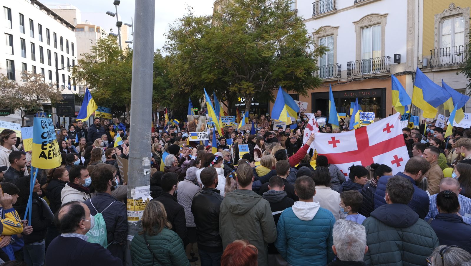 Fotogalería de las protestas contra la invasión rusa en Ucrania. Almería.