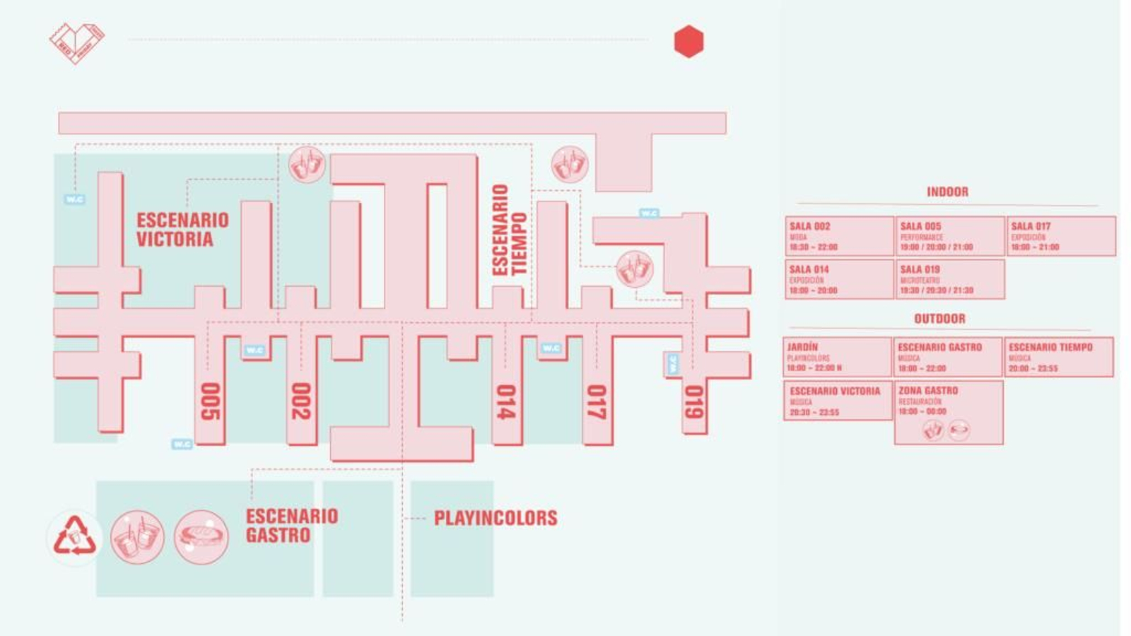 Mapa del recinto y zonas del Red Friday en La Térmica.