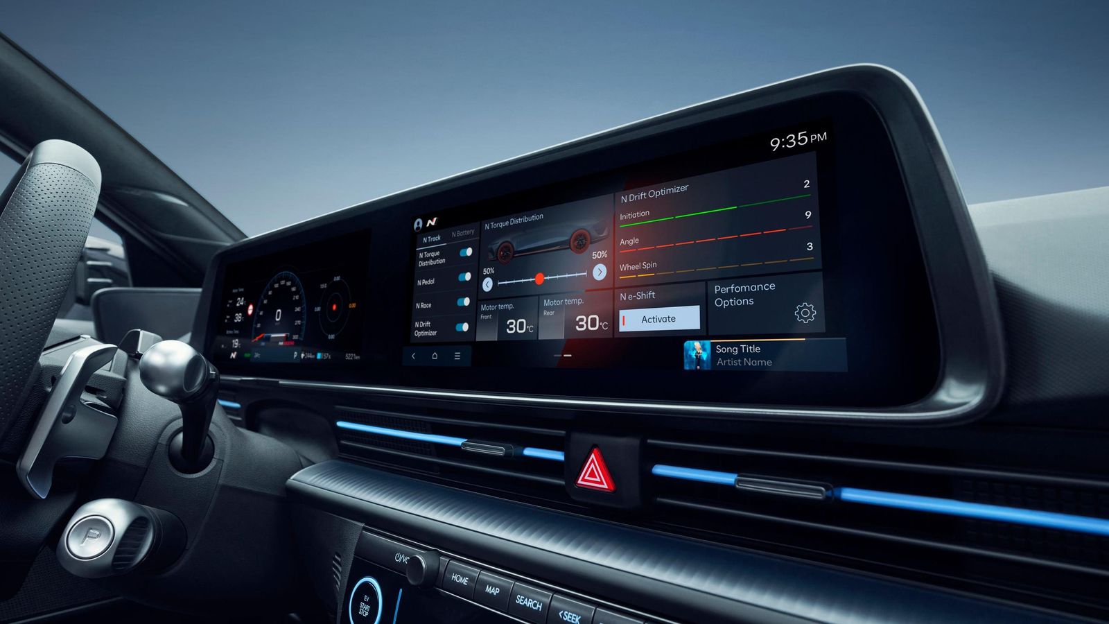 Los diferentes sistemas son fácilmente personalizables desde la pantalla central, algunos con el simple desplazamiento de una barra.