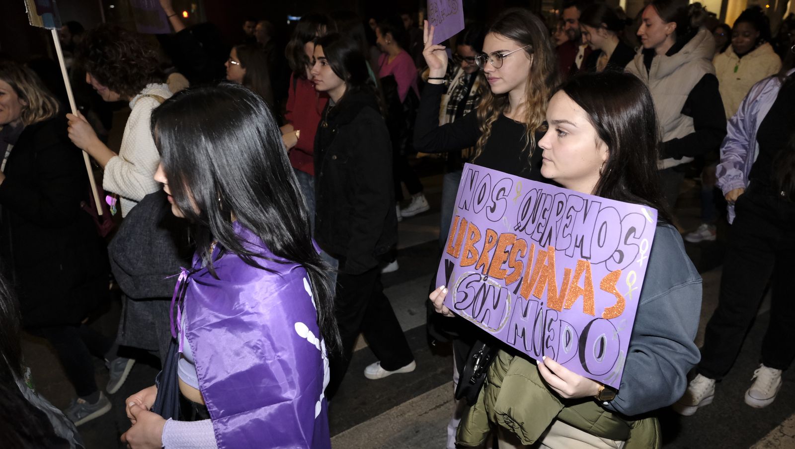 Imágenes de las manifestaciones por el Día de la Mujer en Almería
