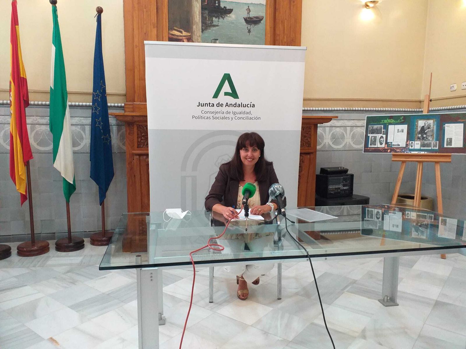 Estela Villalba durante su comparecencia ante los medios.