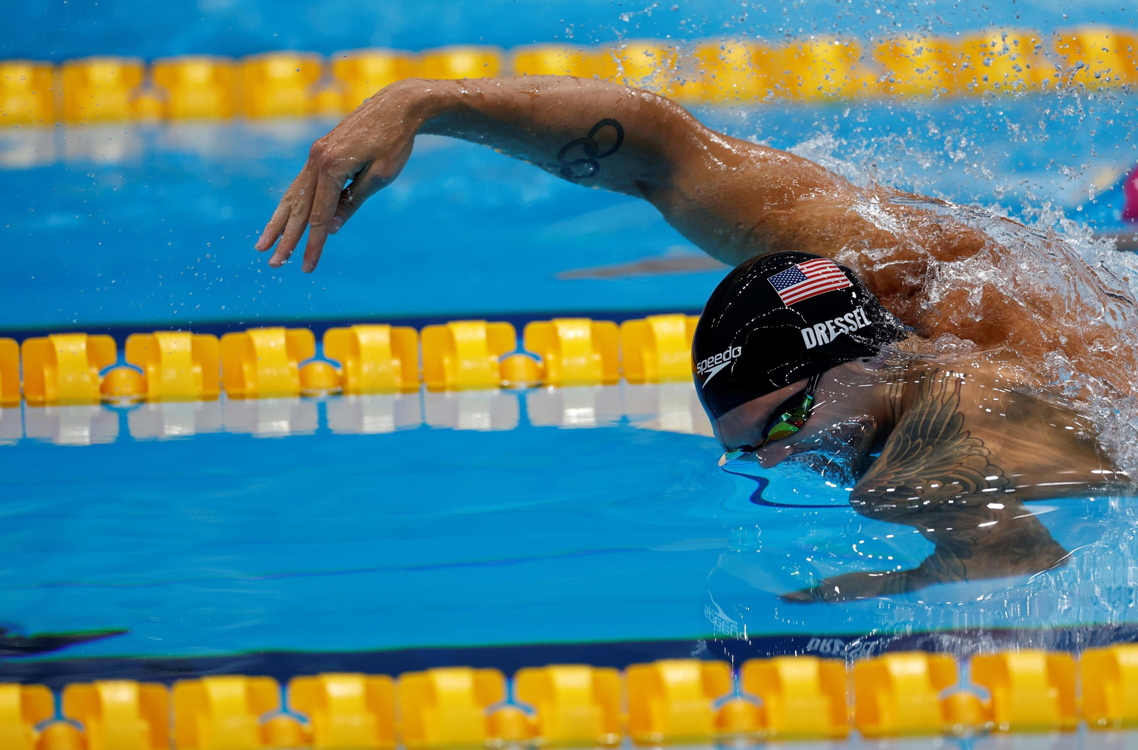 El americano Dressel, durante la prueba de 100 libres.