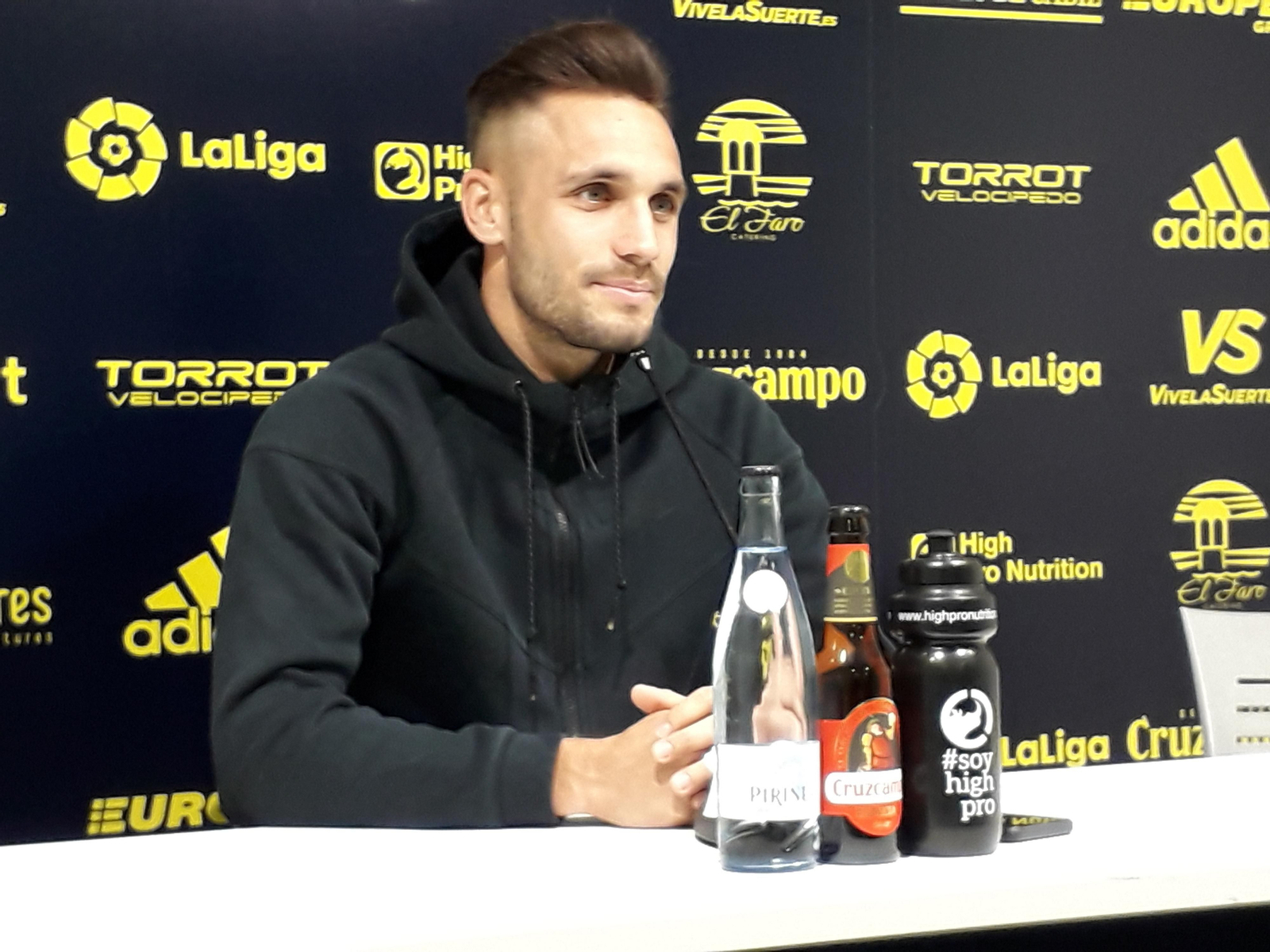 Rober Correa, este mediodía en la sala de prensa de El Rosal.