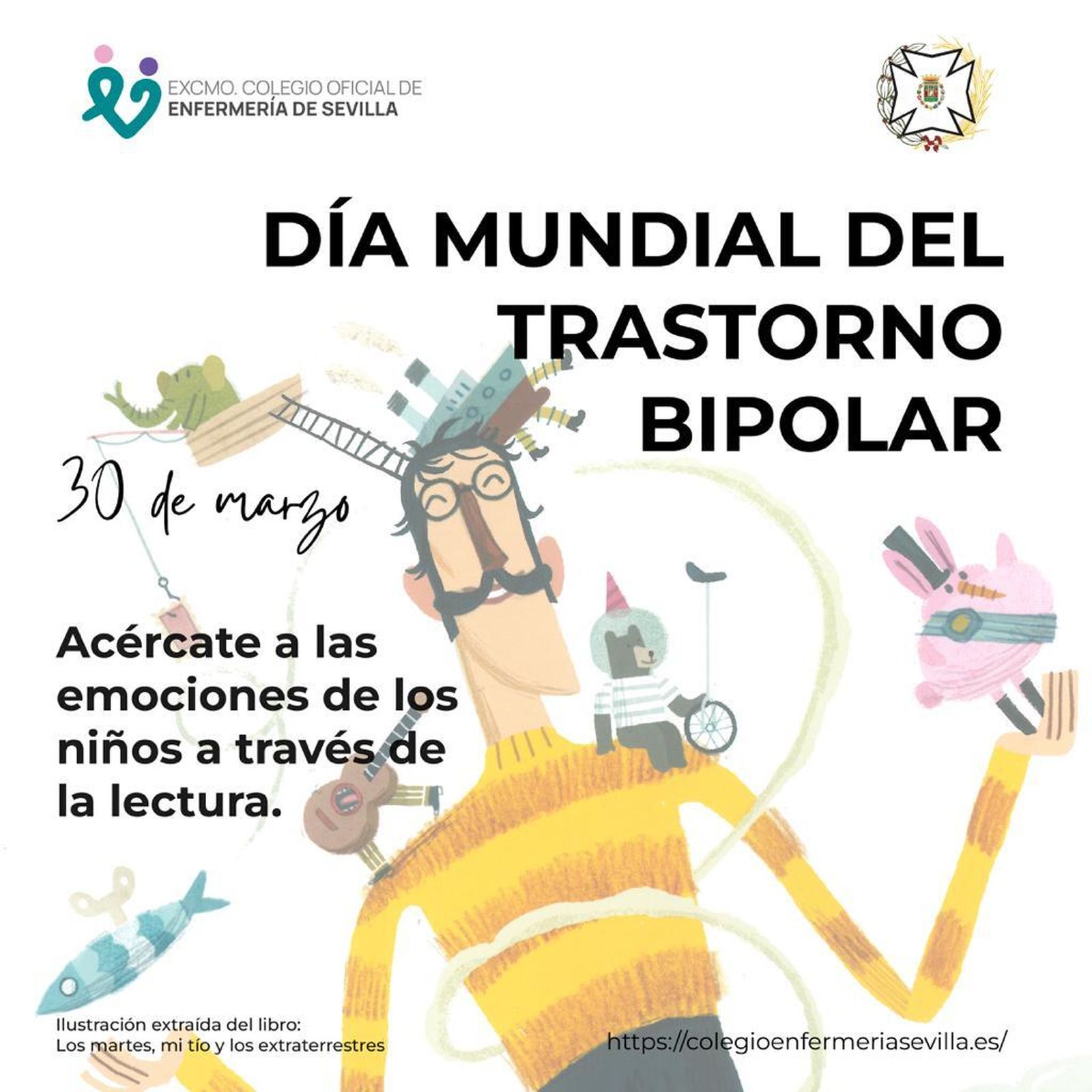 Imagen de la campaña del Colegio de Enfermería de Sevilla por el Día Mundial del Trastorno Bipolar.