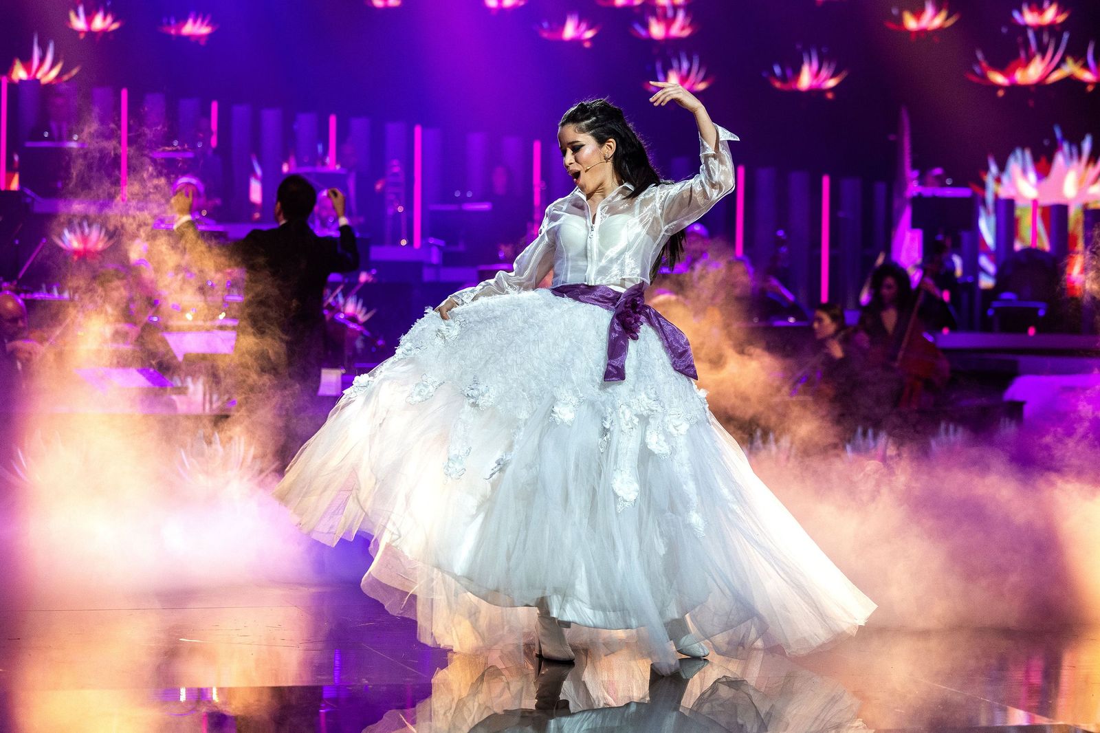 La soprano, Marina Cuesta, durante una de sus actuaciones en el programa 'Aria, locos por la ópera'.
