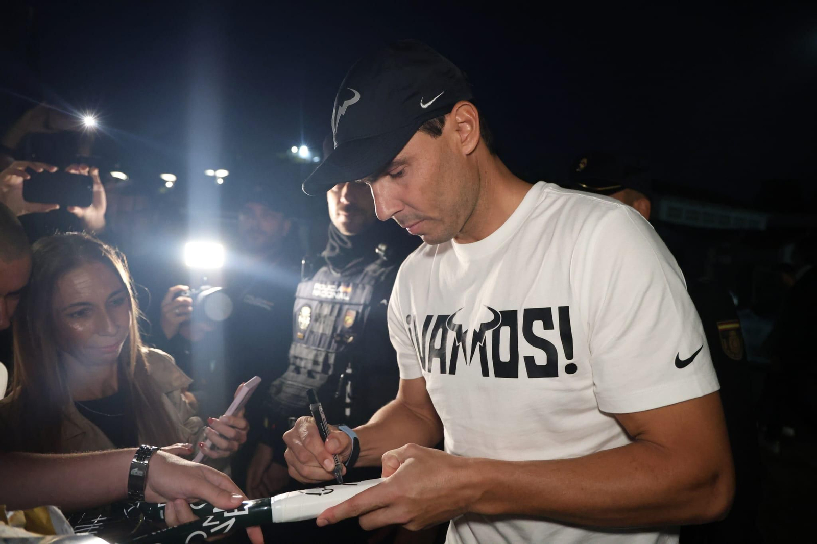 Lss fotos de la llegada de Rafa Nadal a Málaga para la Copa Davis