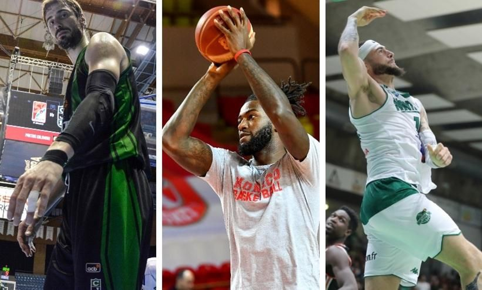 Ante Tomic (Joventut), Mathias Lessort (Mónaco) e Isaia Cordinier (Nanterre). Ante Tomic (Joventut), Mathias Lessort (Mónaco) e Isaia Cordinier (Nanterre).