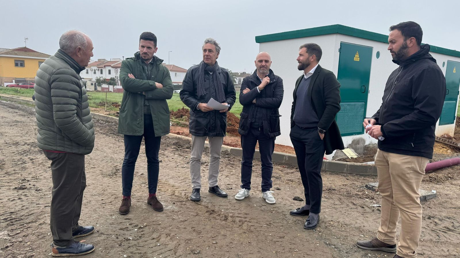 Visita del alcalde de Aljaraque, Adrián Cano, a las obras.