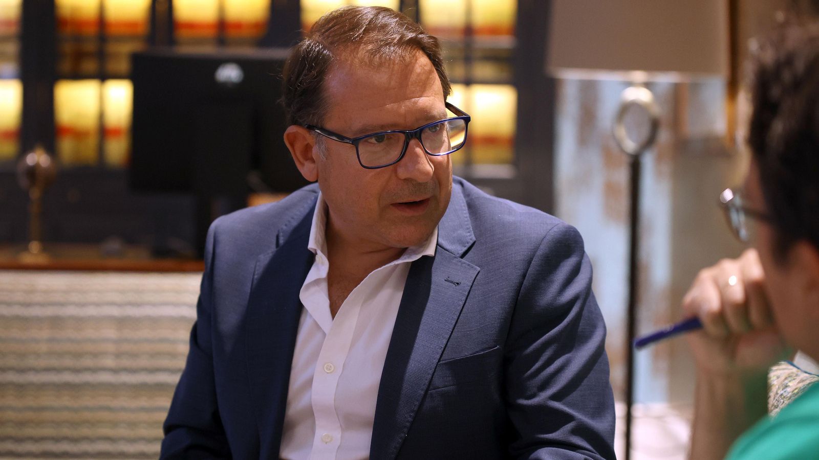 Un instante de la entrevista con Antonio Mariscal