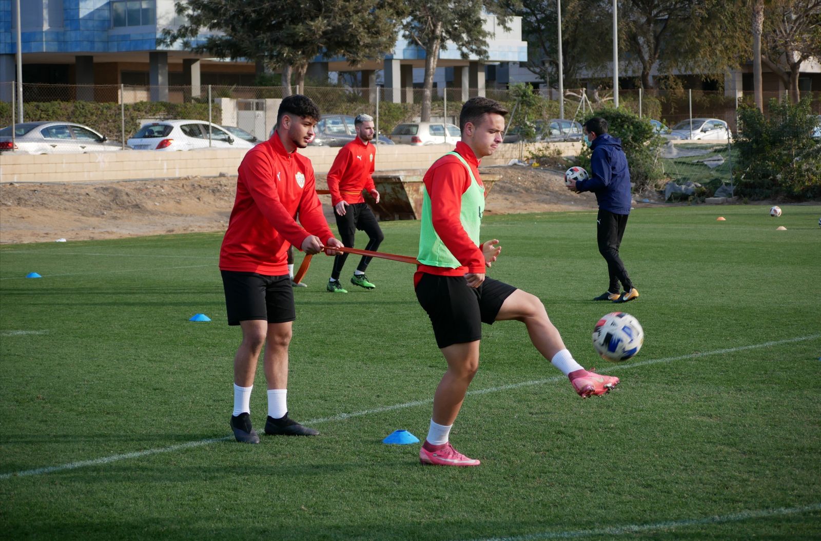 Imagen de un entrenamiento del filial de la UD Almería.
