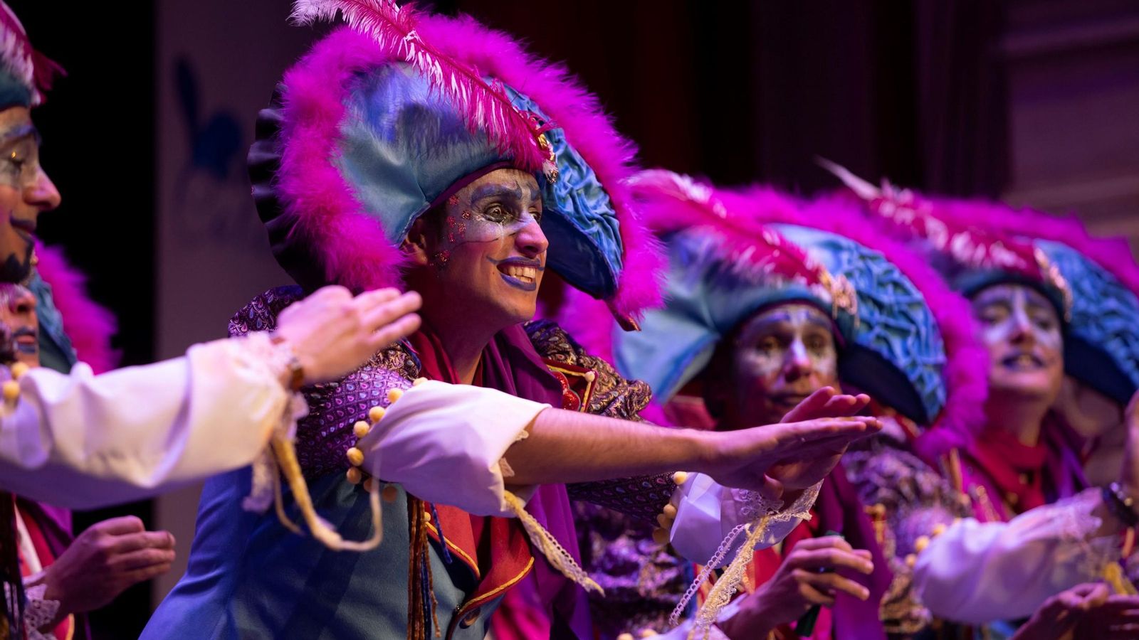 Una comparsa actuando, en una imagen de archivo.