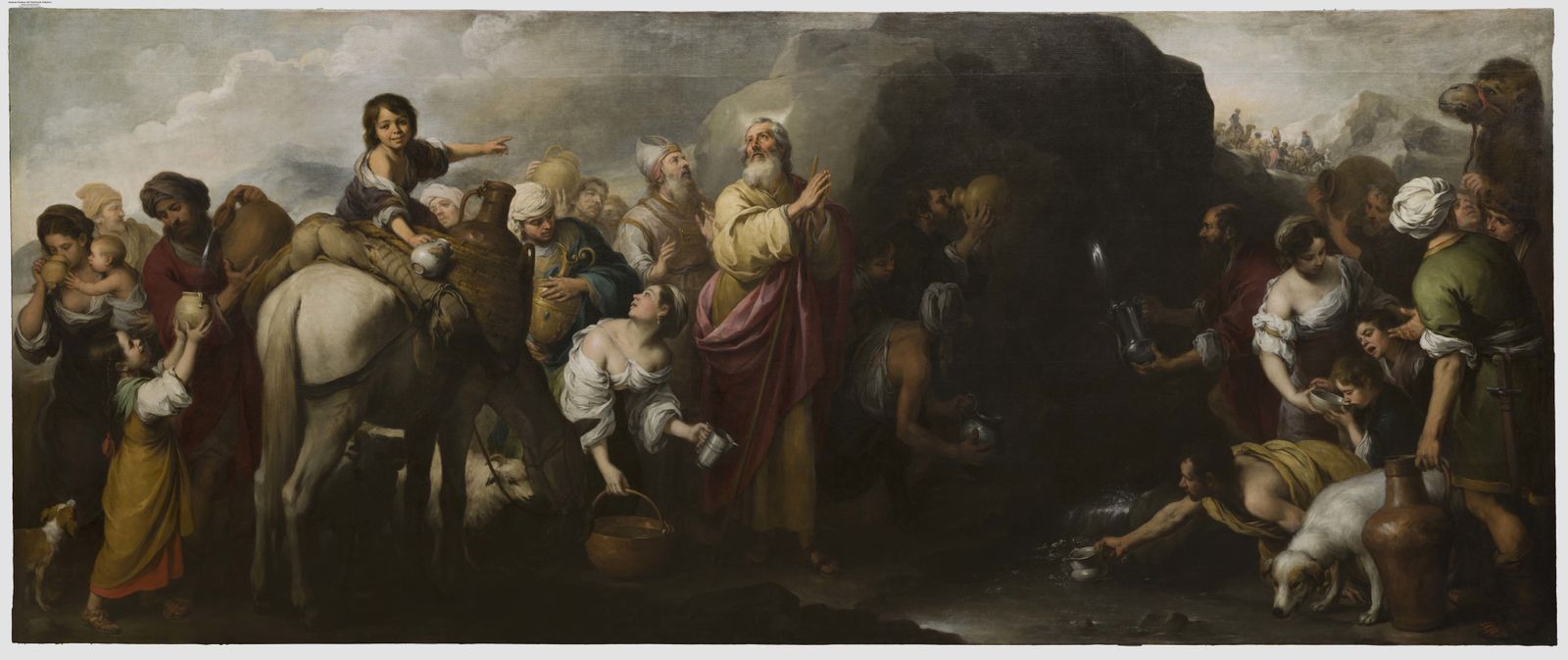 'Moisés haciendo manar el agua de la roca Horeb', uno de los dos grandes lienzos que el Hospital de la Caridad le encargó a Murillo.