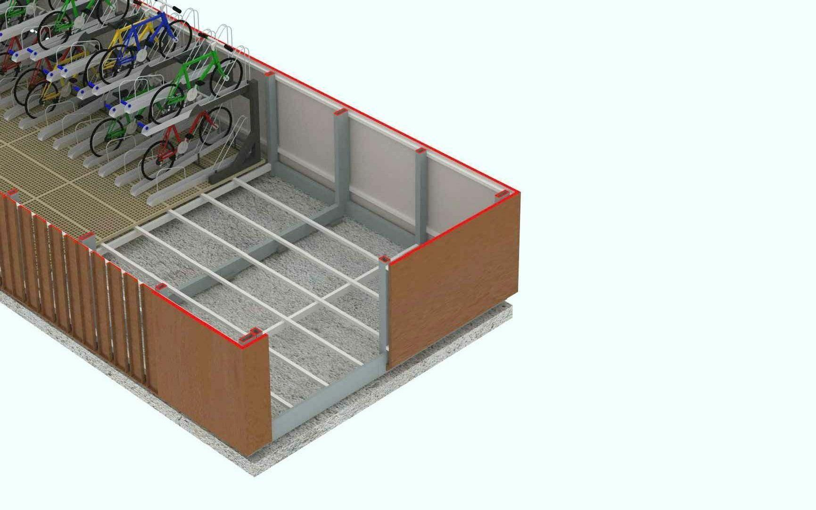Recreación del interior de la biciestación de San Bernardo, que irá en el intercambiador de transporte de esta zona.