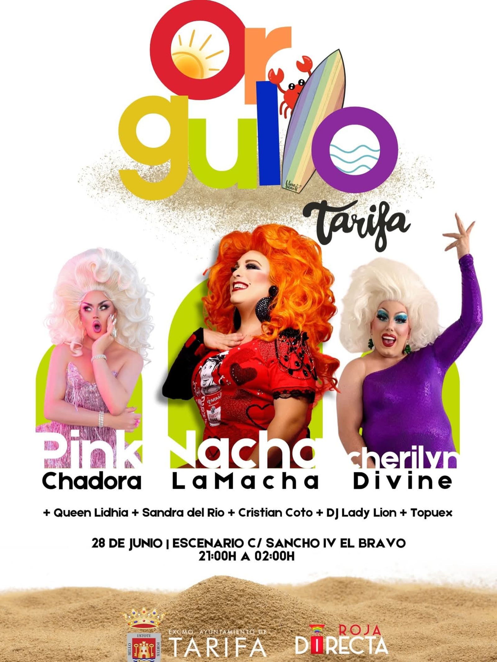 Cartel de celebración del Orgullo en Tarifa.