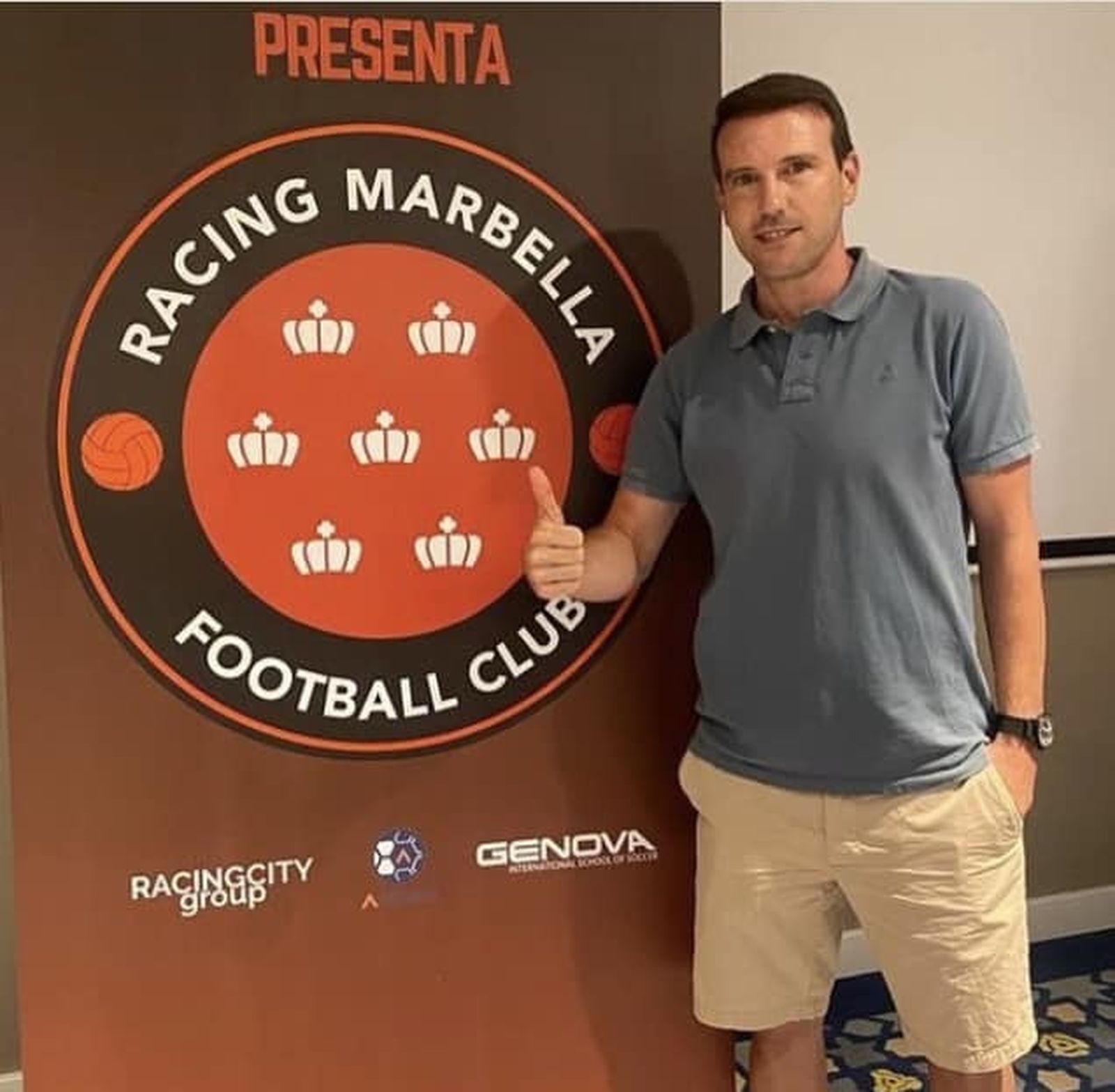 Mané, en su presentación como entrenador del Rácing Marbella