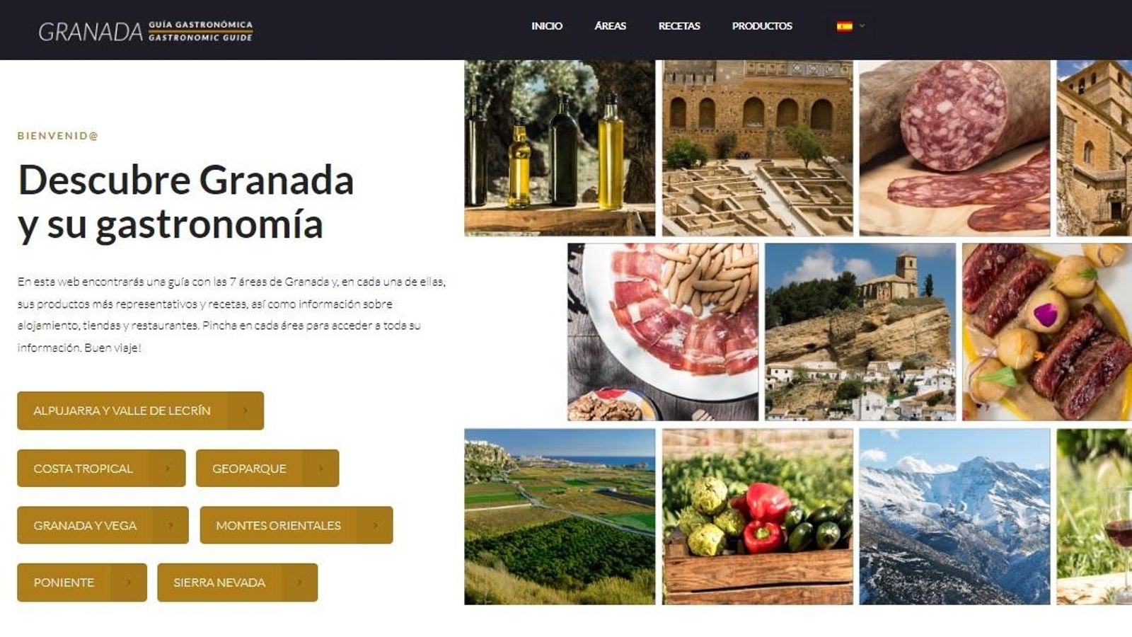 Imagen de la web con la guía gastroturística de Granada Imagen de la web con la guía gastroturística de Granada