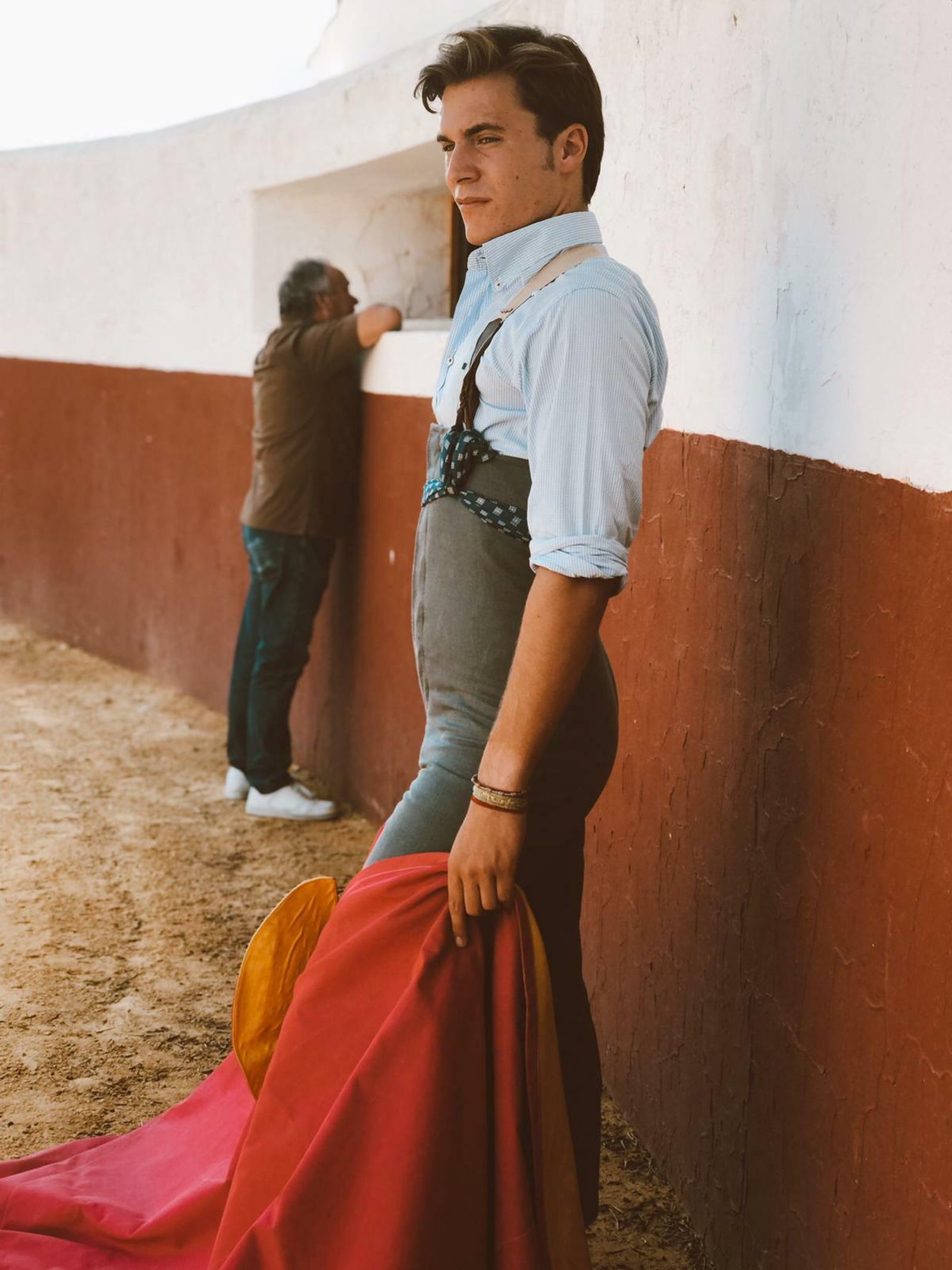 Cayetano López, en un tentadero de preparación para su actuación en Málaga