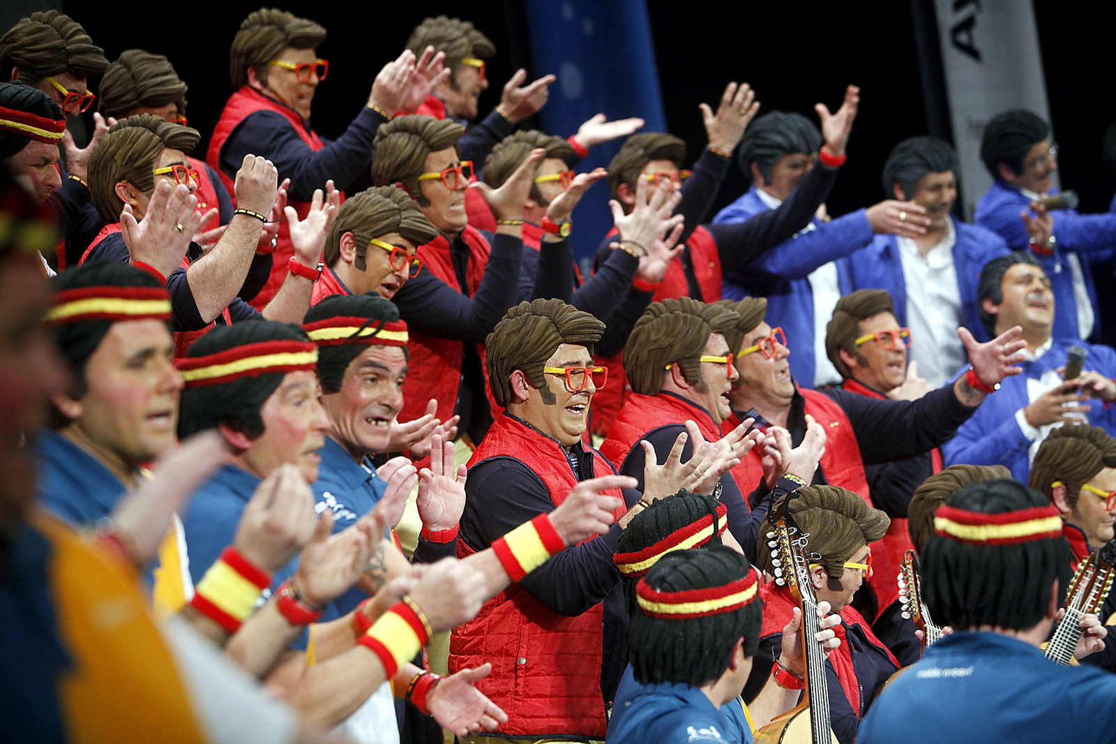 El coro de Valdés durante el pasado Concurso del Falla.
