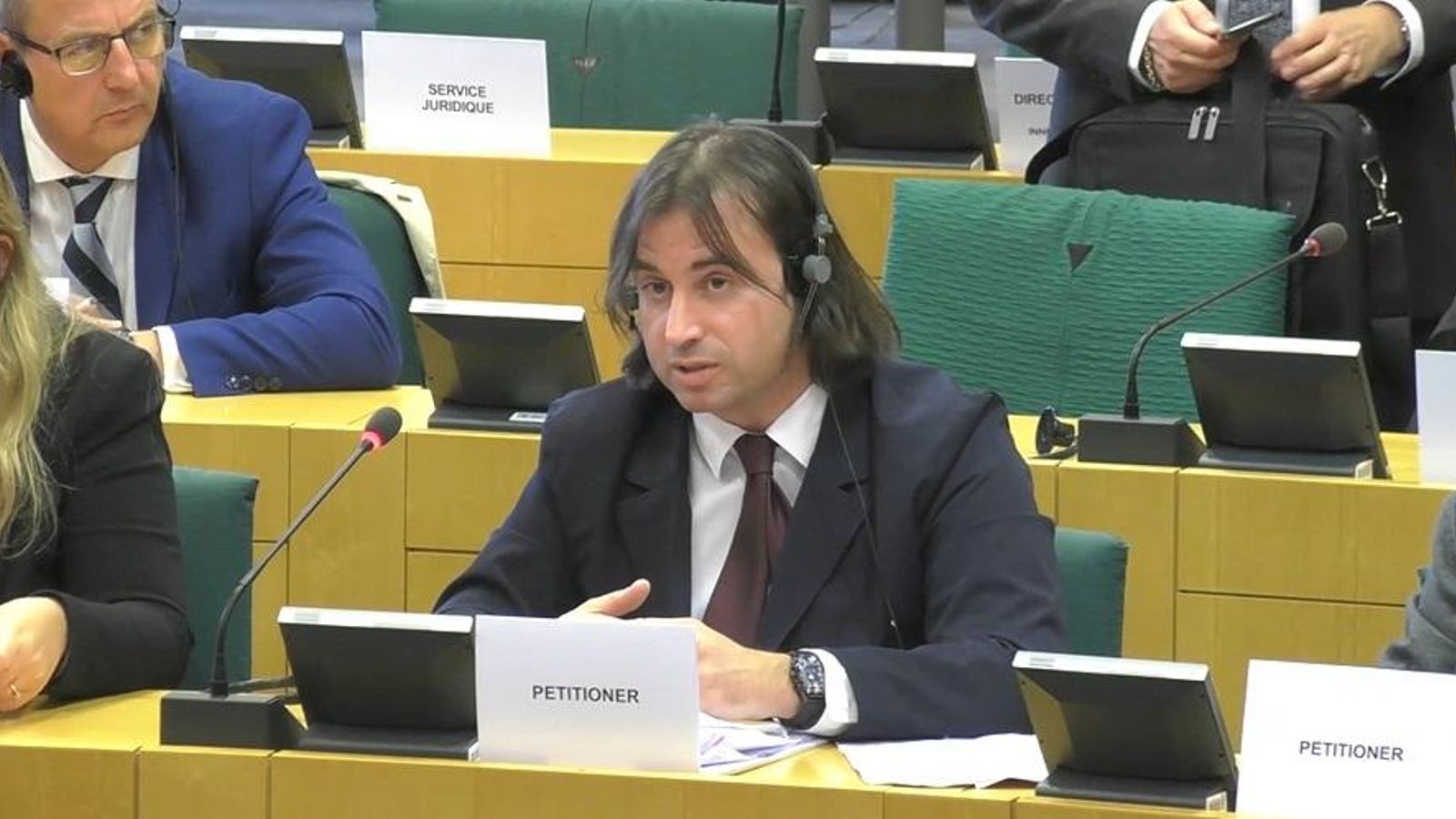 Félix Cervantes, ante la Comisión de Peticiones del Parlamento Europeo.