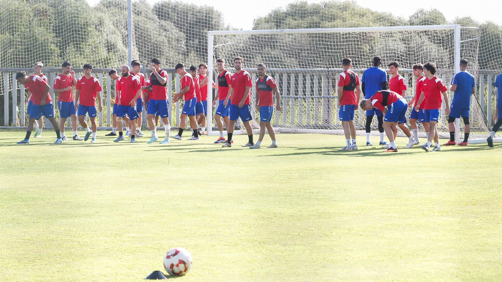 Los algeciristas, durante un entrenamiento en La Menacha.