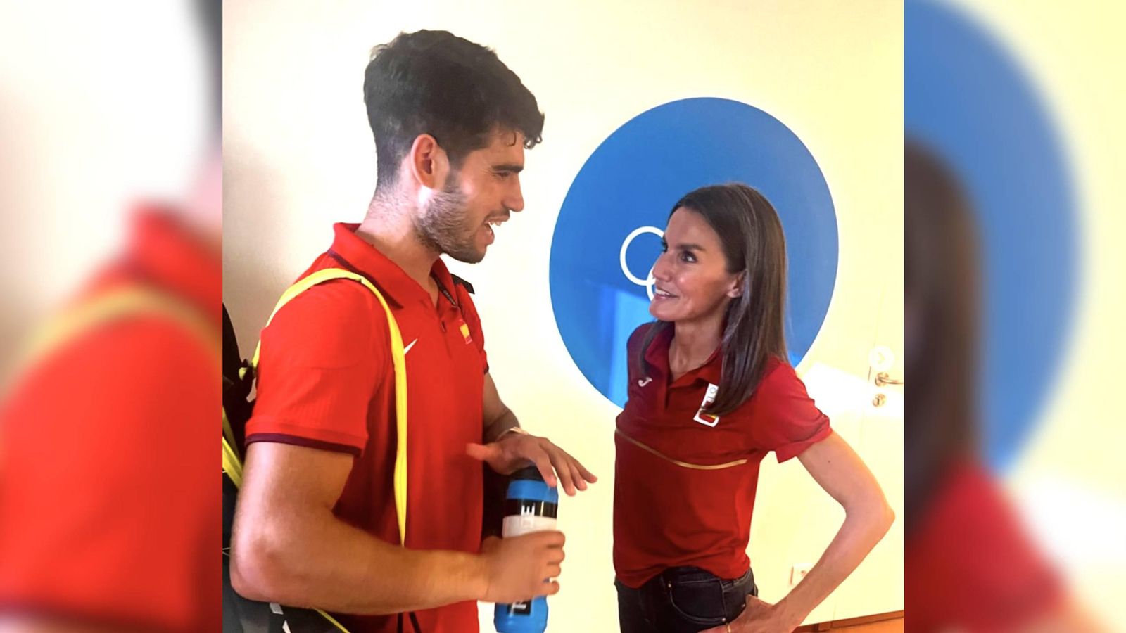 La reina Letizia junto a Carlos Alcaraz tras su último partido