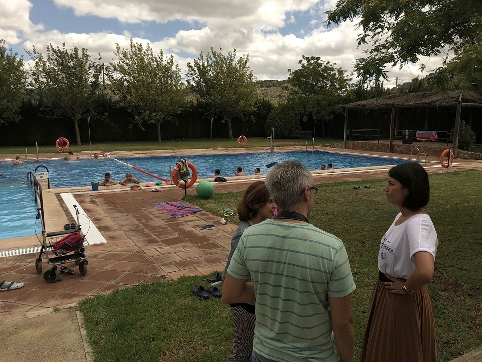 Un momento de la visita de Saray Soria al centro