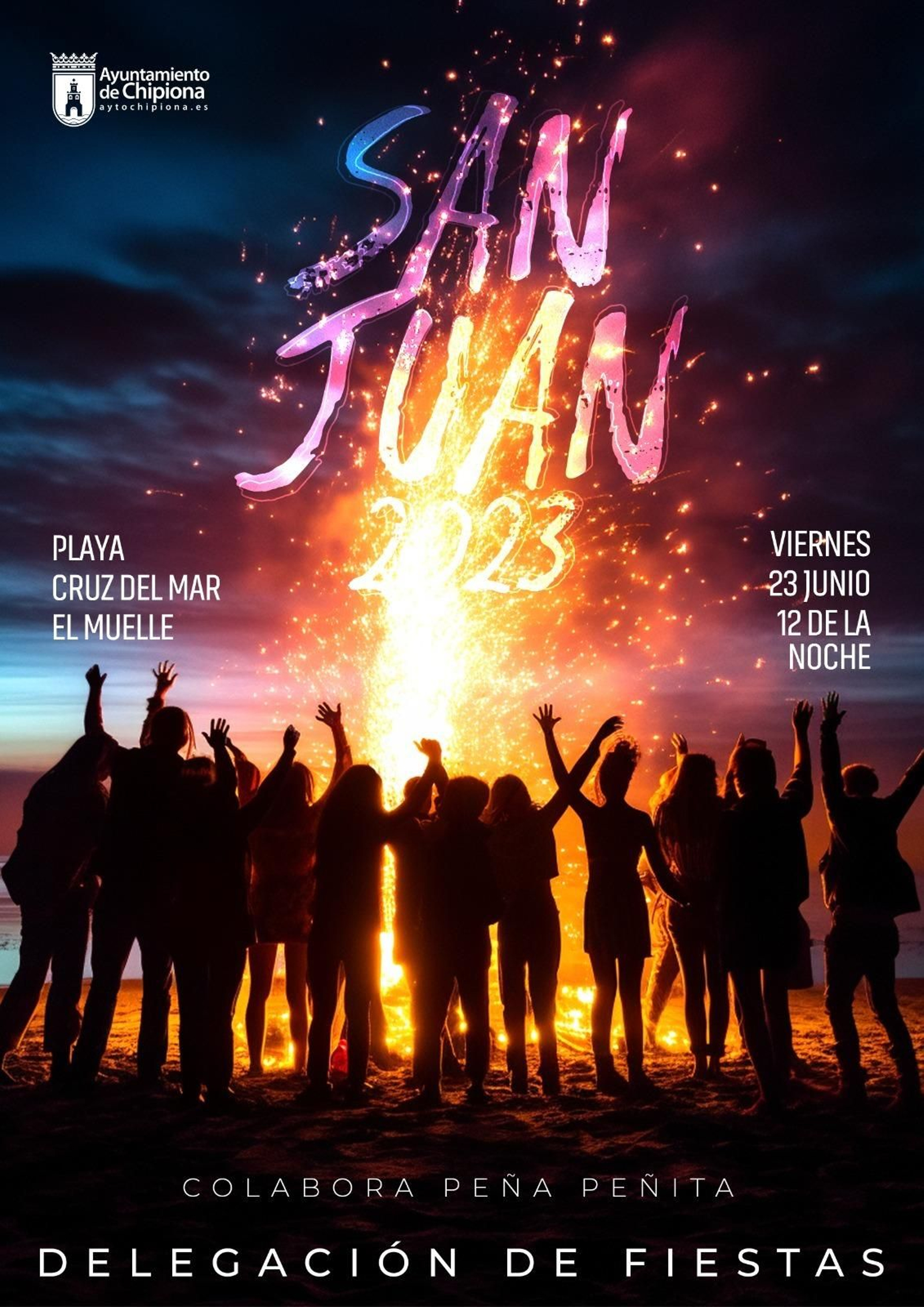 Cartel Noche de San Juan 2023, en Chipiona.